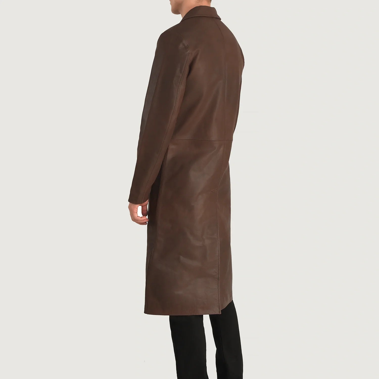 Mateo Brown Leather Single Breasted Coat For Men – The Jacket Maker