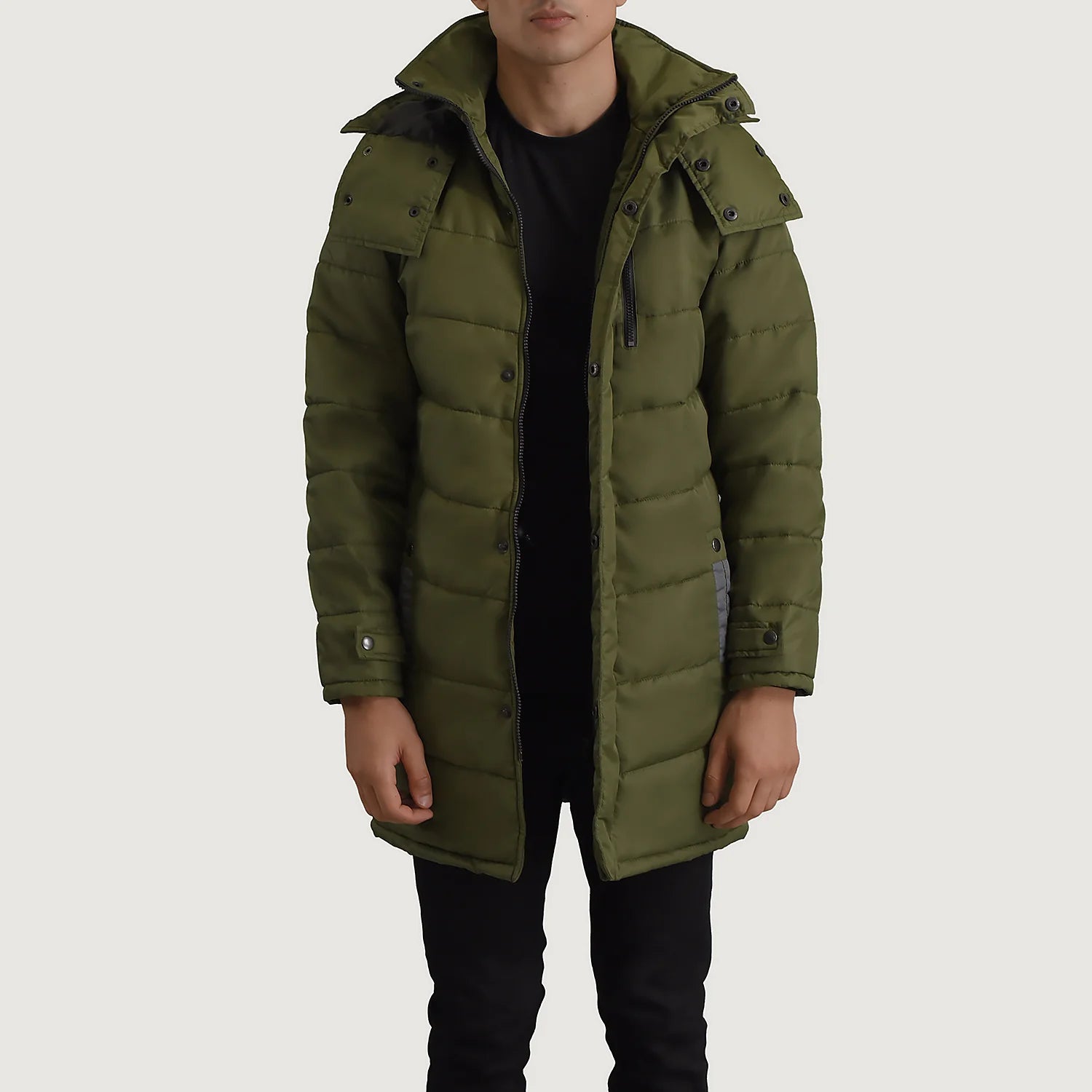Moore Green Hooded Parka Jacket For Men - The Jacket Maker