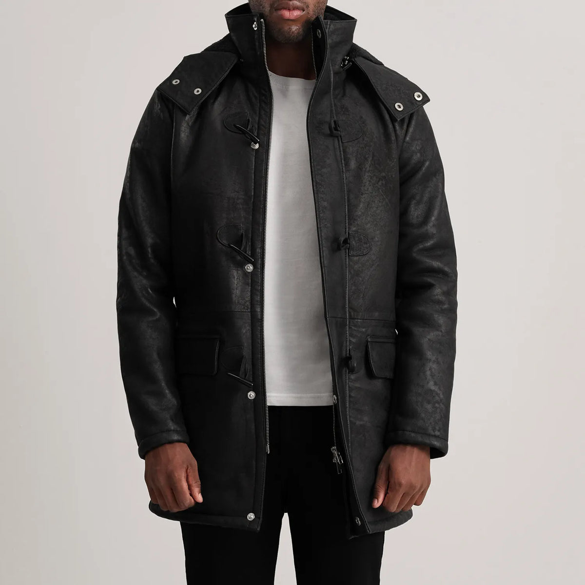 North Man 、AMOMENTO Synthetic Leather Men_s_Nolan_Black_Snuffed_Leat
