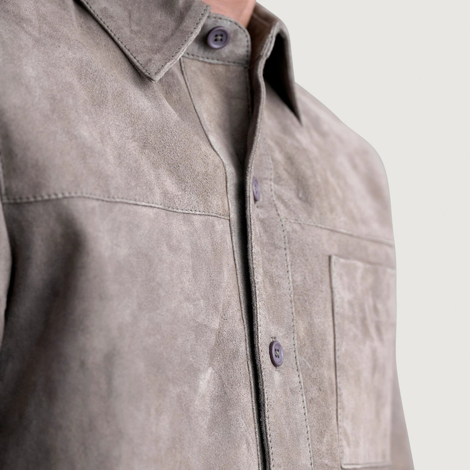 Scout Grey Suede Leather Shirt For Men – The Jacket Maker