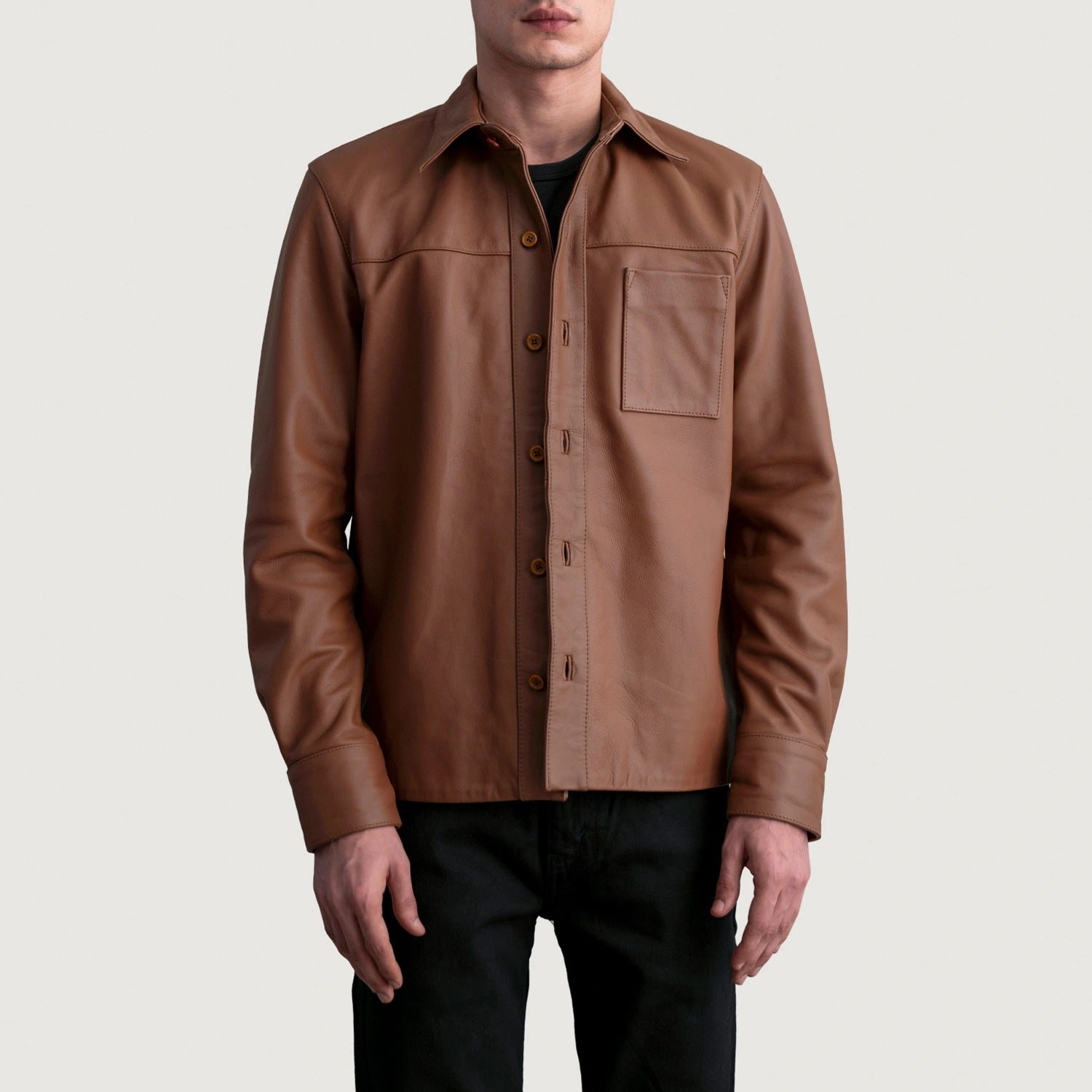 TODAYFUL Leather Shirts Jacket 38ブラウン Scout Matte Brown Leather Shirt For Men – The Jacket Maker