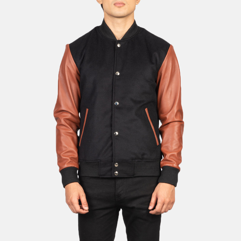 Men's Vaxton Brown Hybrid Varsity Jacket – The Jacket Maker