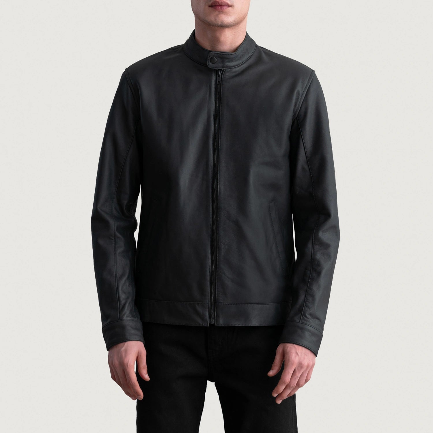 Zen Matte Black Leather Biker Jacket For Men – The Jacket Maker Zen Matte Black Leather Biker Jacket For Men – The Jacket Maker