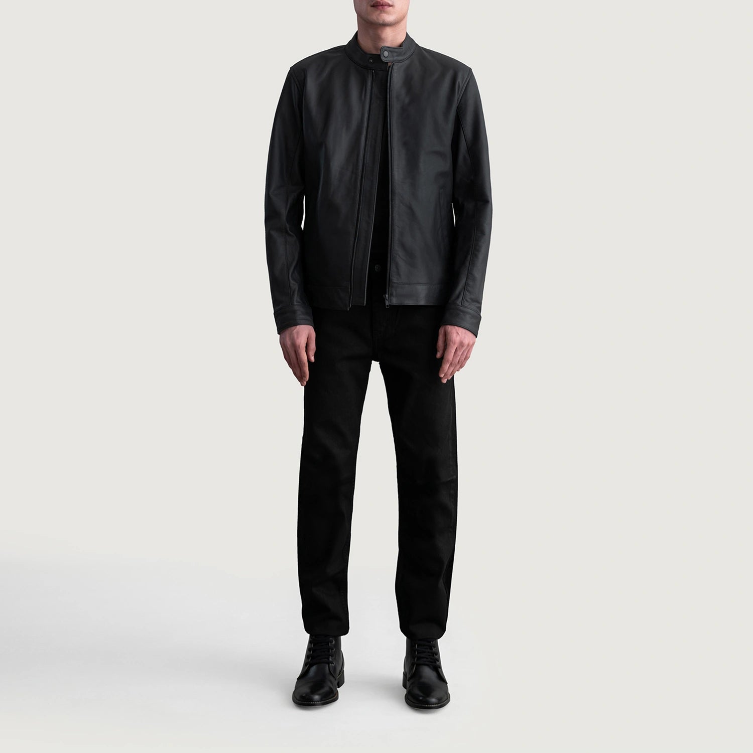 Zen Matte Black Leather Biker Jacket For Men – The Jacket Maker Zen Matte Black Leather Biker Jacket For Men – The Jacket Maker