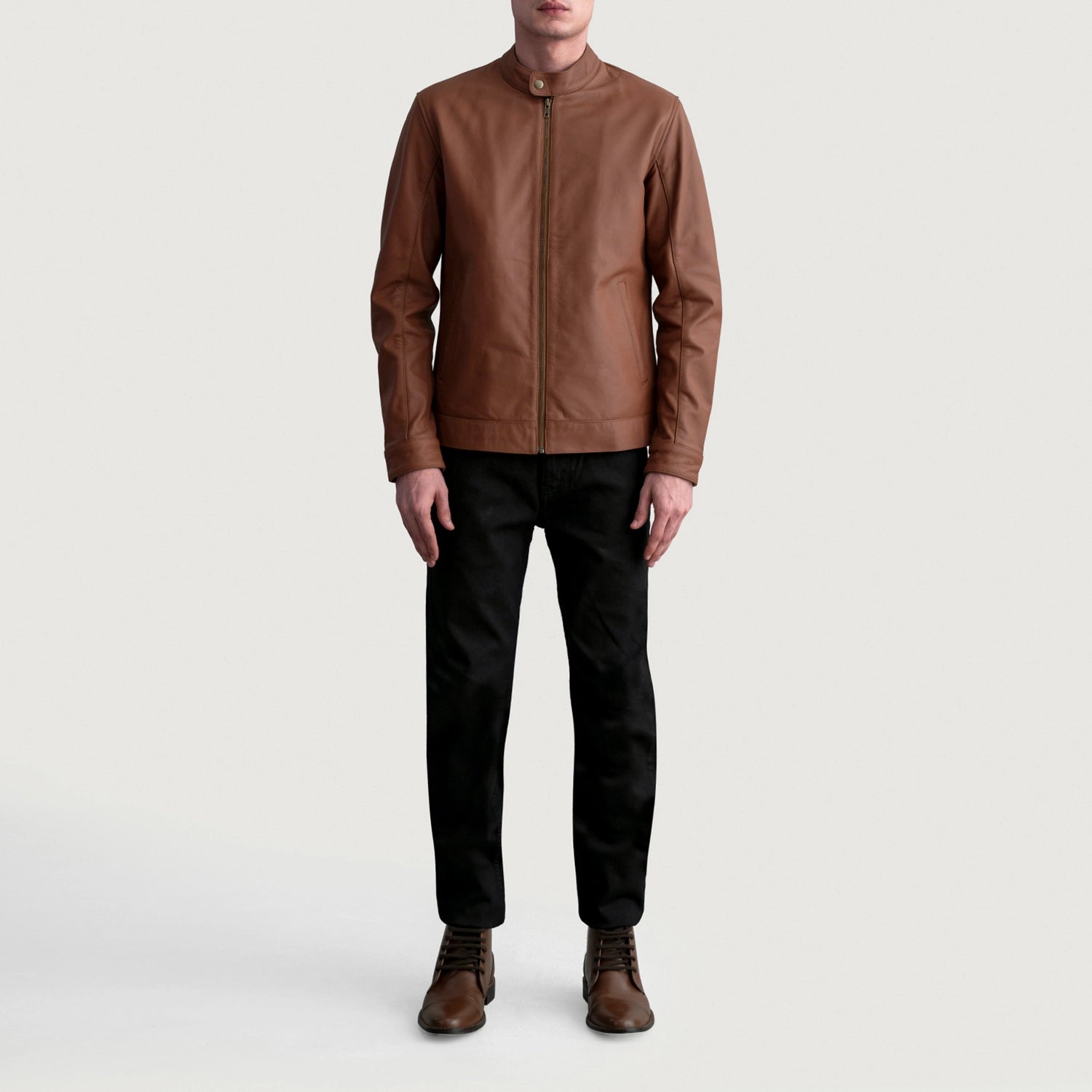 ジャケット・アウター OHOTORO Balmacaan Leather Jacket brown balmacaan leather jacket | OHOTORO