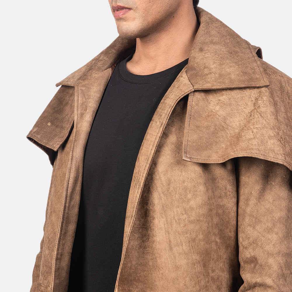 Men's Army Brown Leather Duster – The Jacket Maker