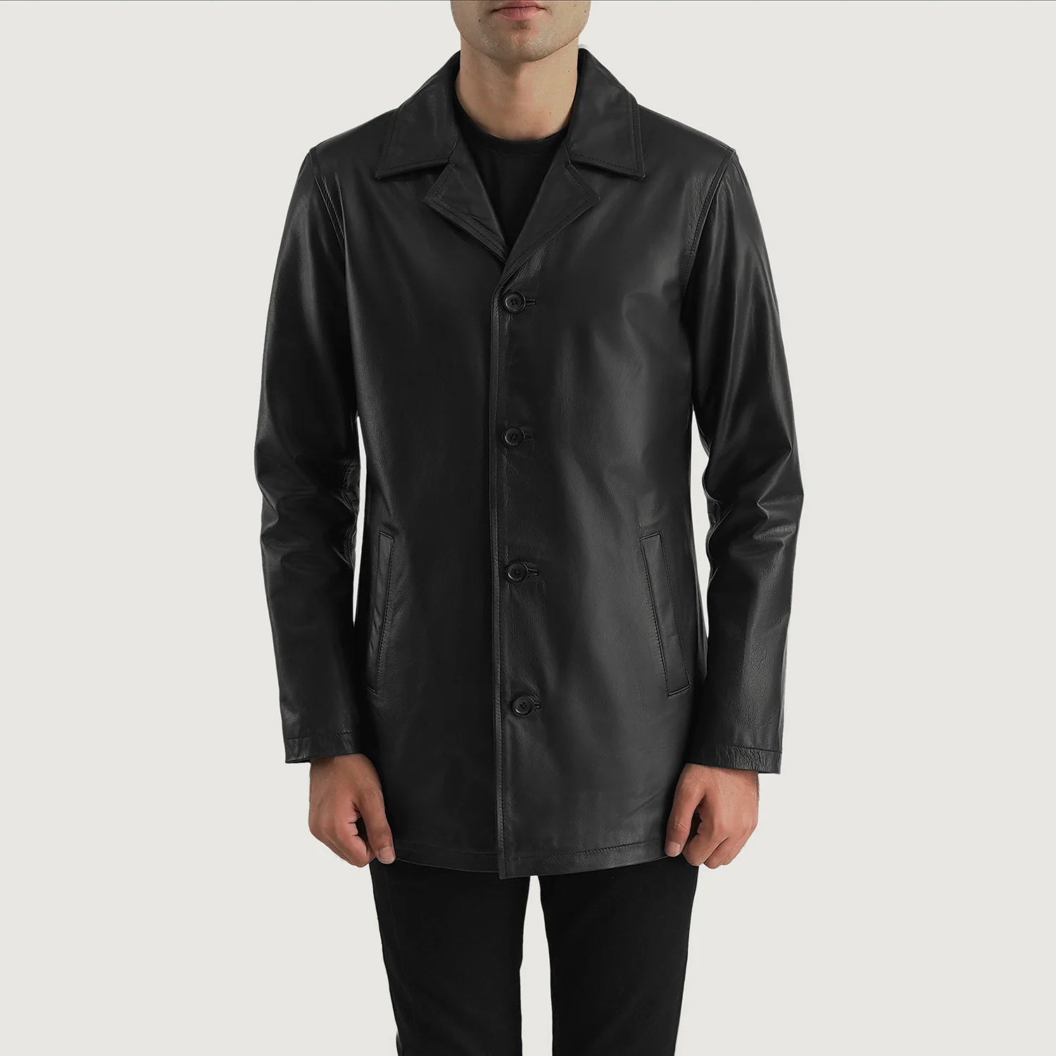 Men's Urban Slate Black Leather Coat – The Jacket Maker