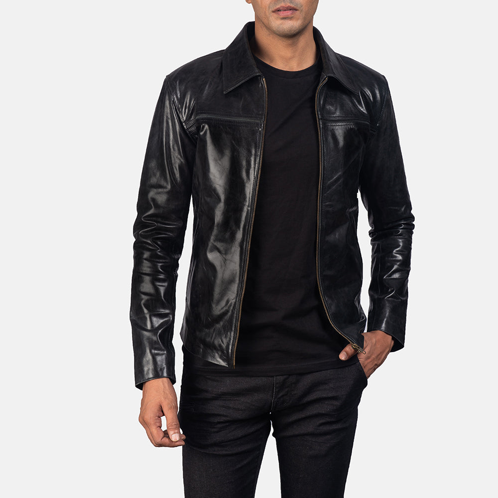 The Jacket Maker Mens Mystical Black Leather Jacket The Jacket Maker Mens Mystical Black Leather Jacket