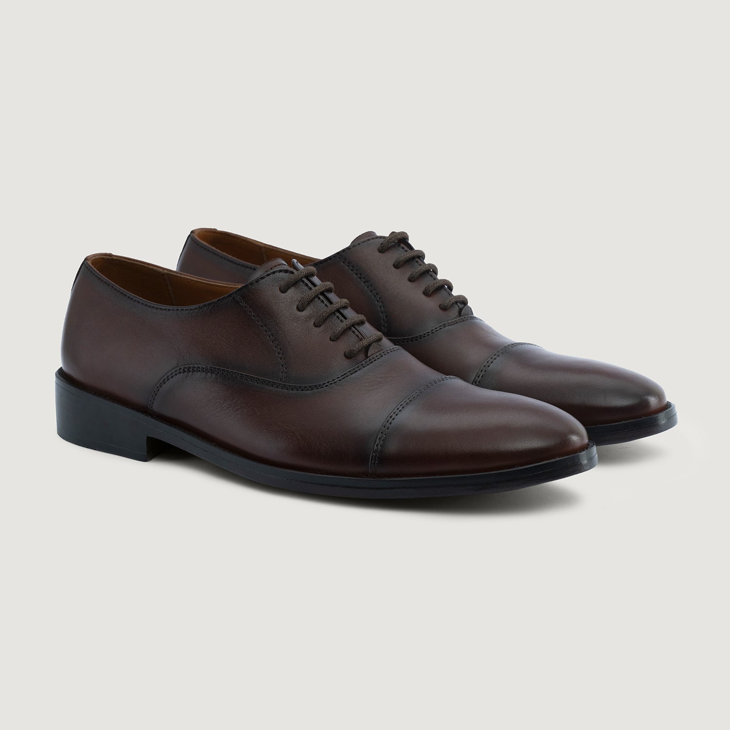 mens dark brown dress shoes Professor Oxford Burnished Brown Leather Shoes For Men – The Jacket Maker