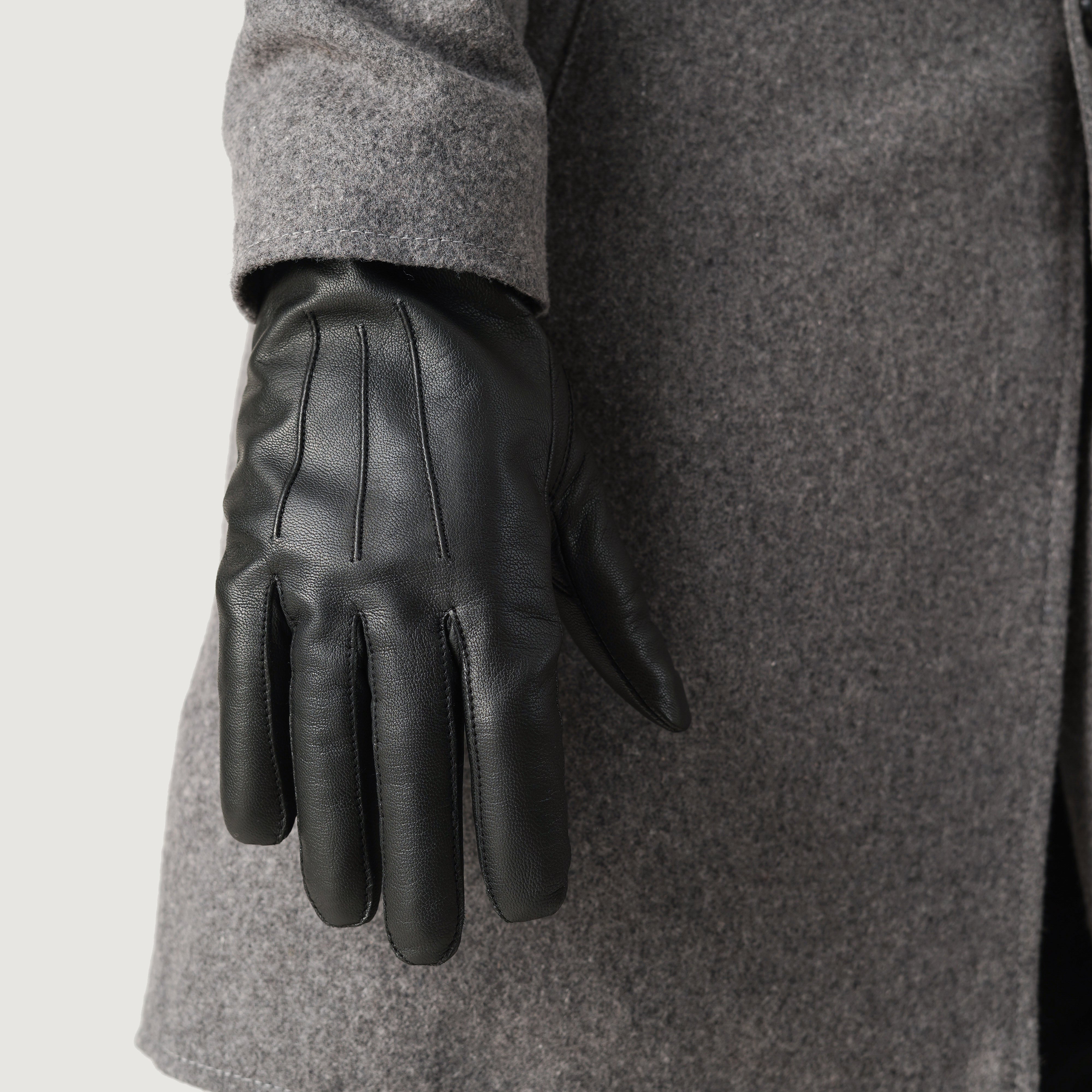The Jacket Maker Men Ralph Brown Real Leather Wool Lined Dress Gloves