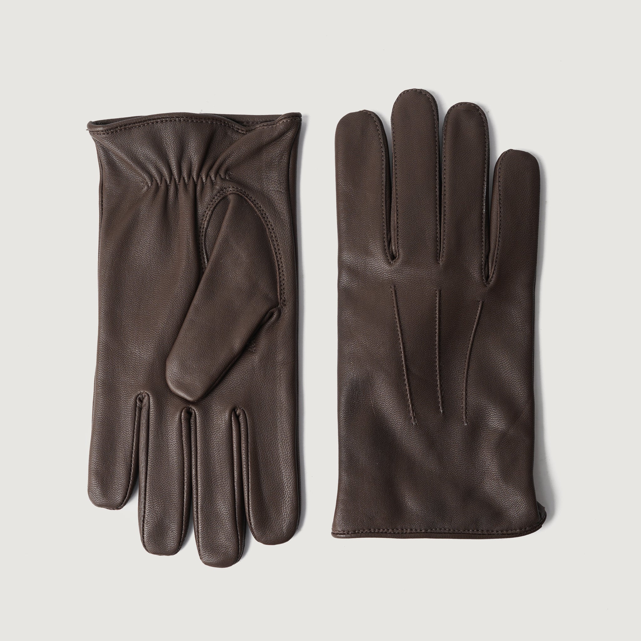 The Jacket Maker Men Ralph Brown Real Leather Wool Lined Dress Gloves