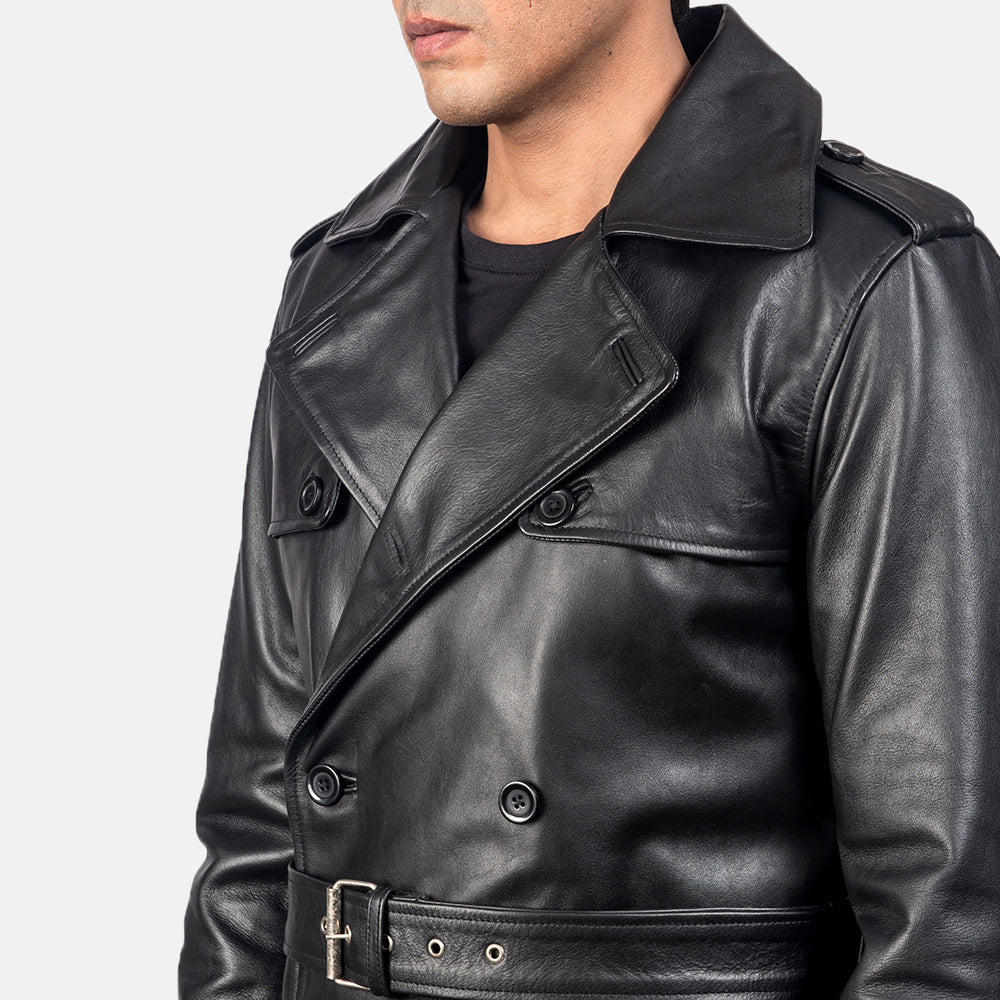 Men's Royson Black Leather Duster Coat – The Jacket Maker