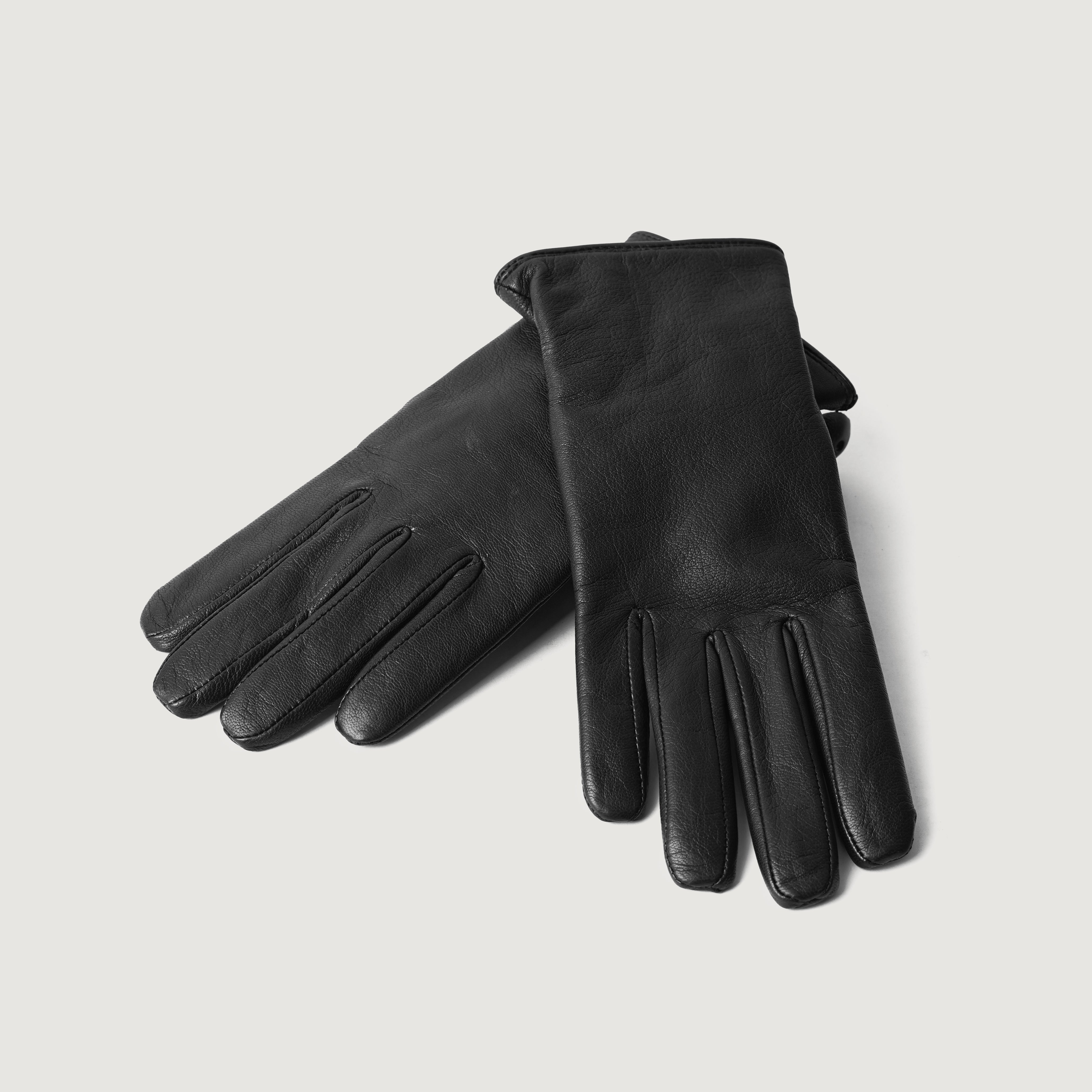 The Jacket Maker Women Saltor Black Real Leather Wool Lined Dress Gloves The Jacket Maker Women Saltor Black Real Leather Wool Lined Dress Gloves