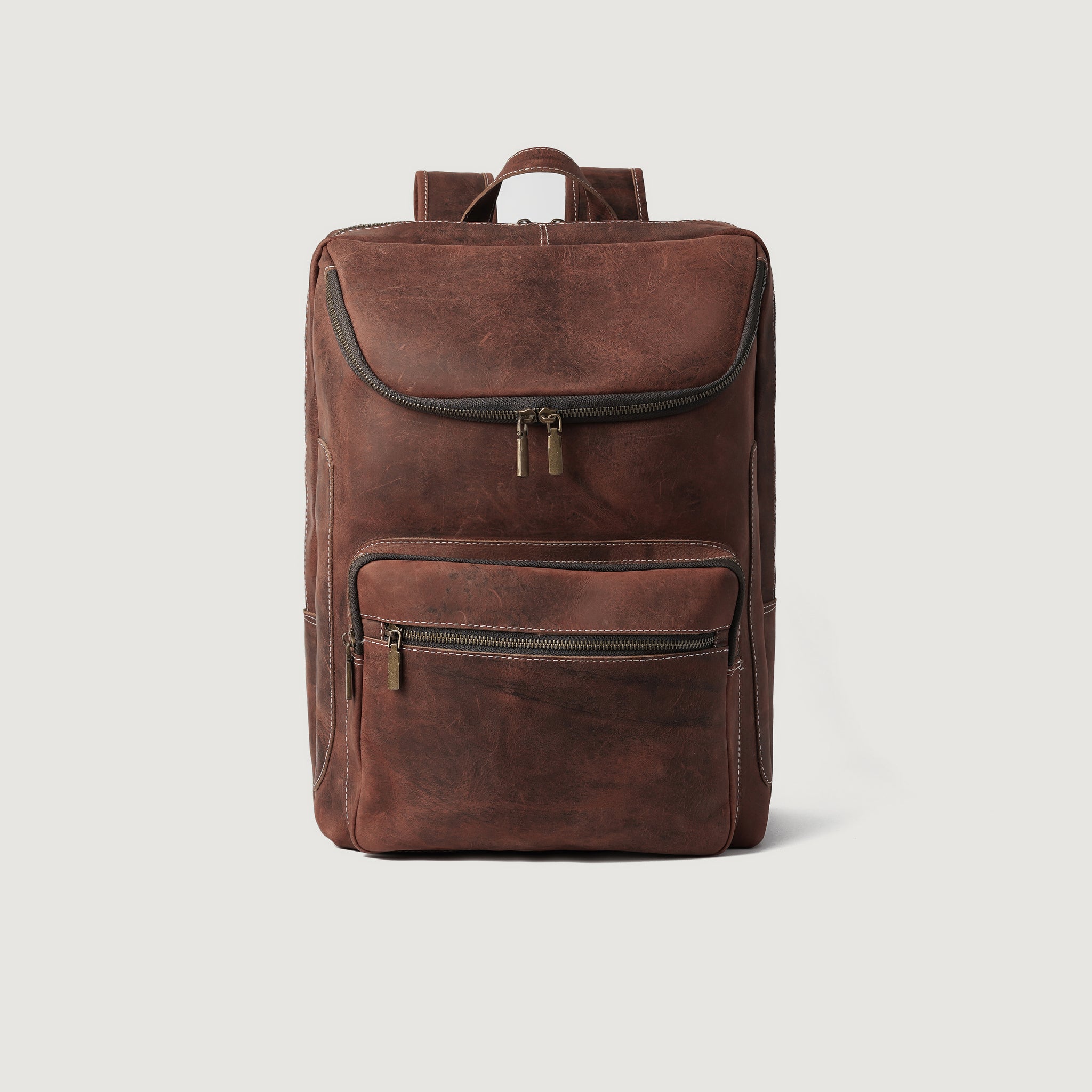 distressed brown leather backpack The Jacket Maker Men & Women Bedford Vintage Distressed Brown Real Leather Travel Backpack