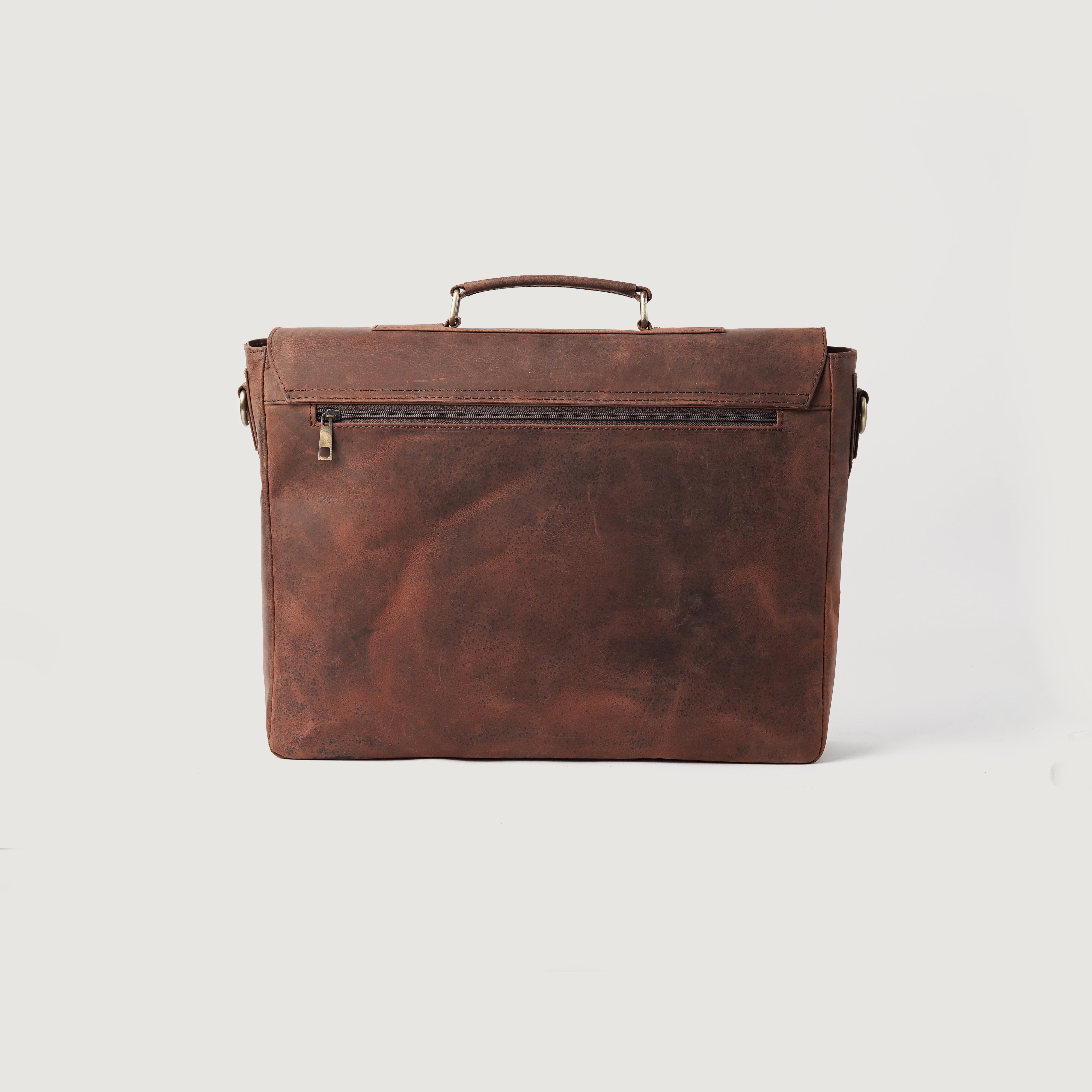 The Jacket Maker Men Cristoph Vintage Distressed Brown Real Leather Messenger Bag