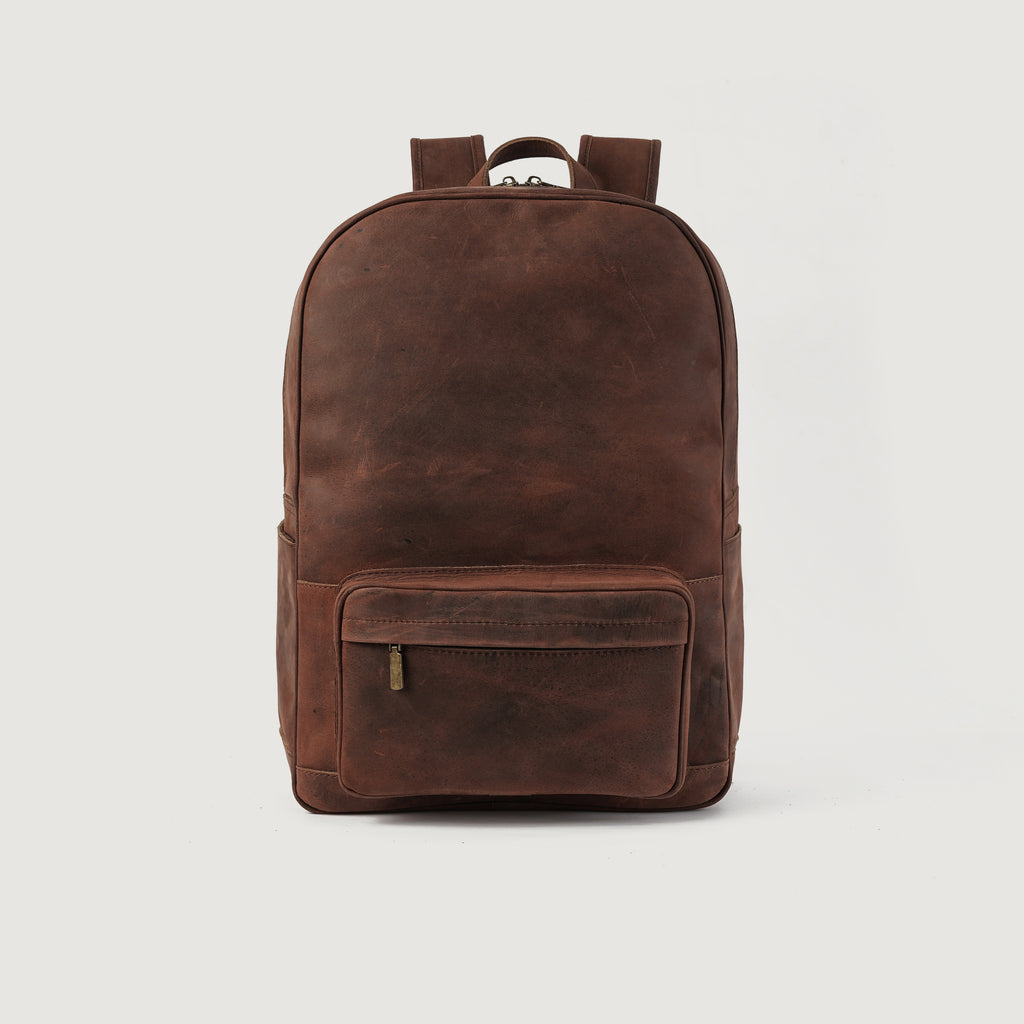 brown leather jansport backpack The Jacket Maker Men Philos Vintage Distressed Brown Real Leather Backpack