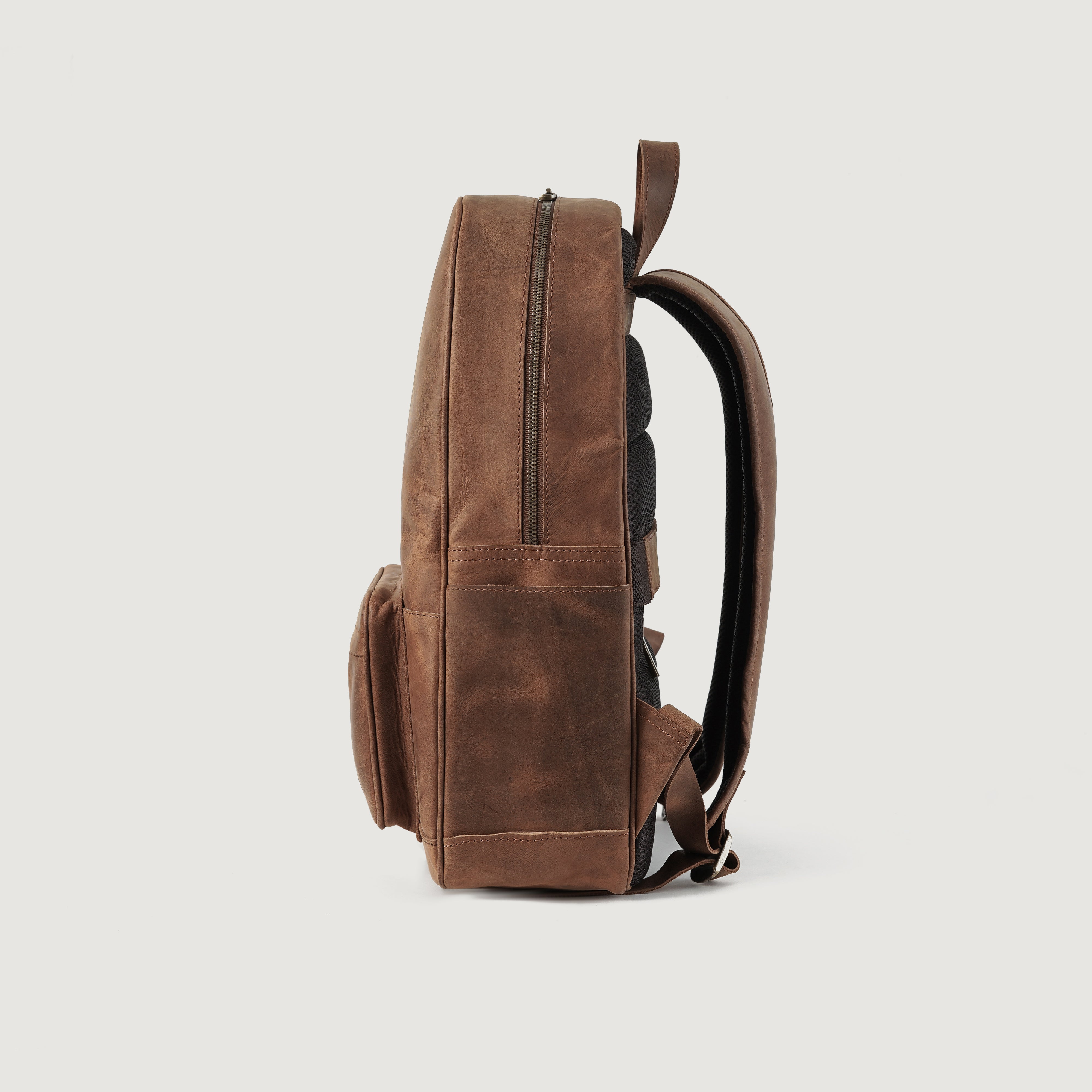 The Jacket Maker Men Philos Vintage Tan Real Leather Backpack