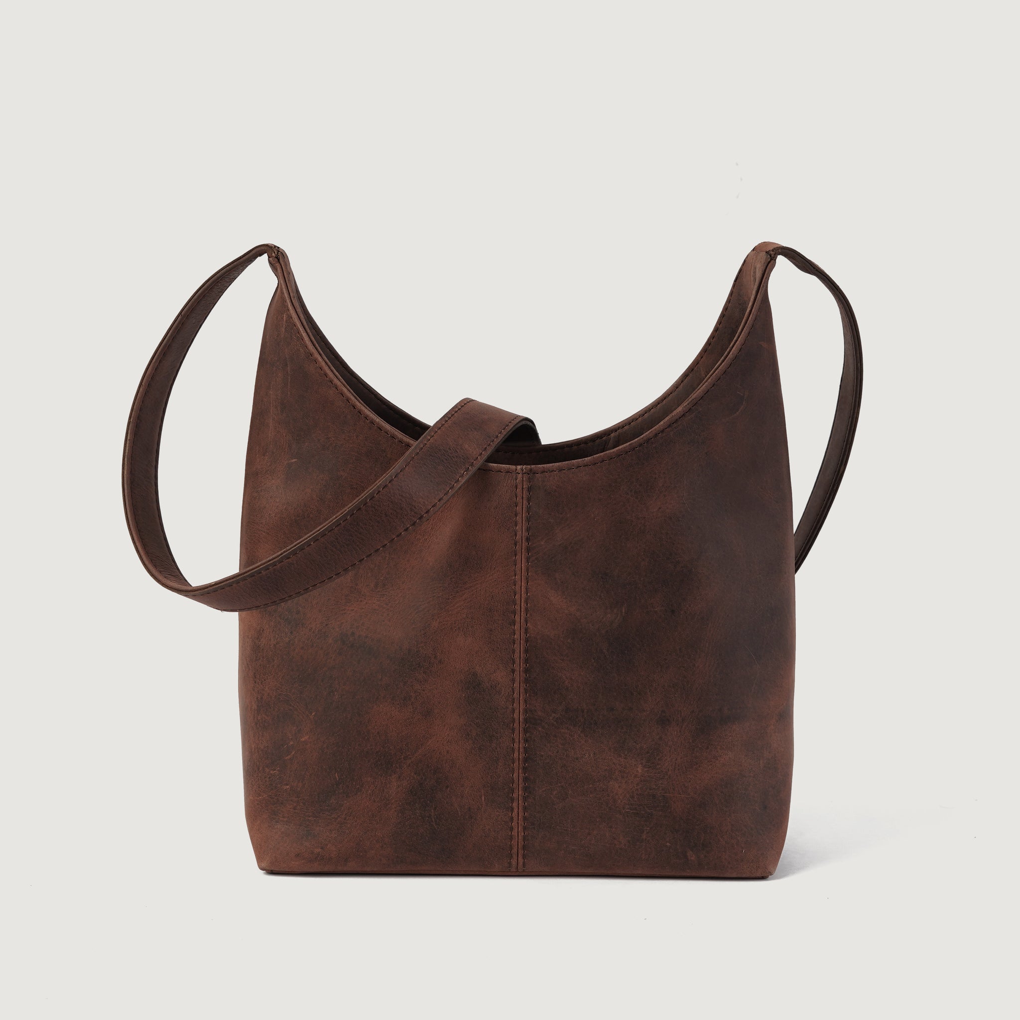 The Stefani Vintage Distressed Brown Leather Hobo Bag For Women 