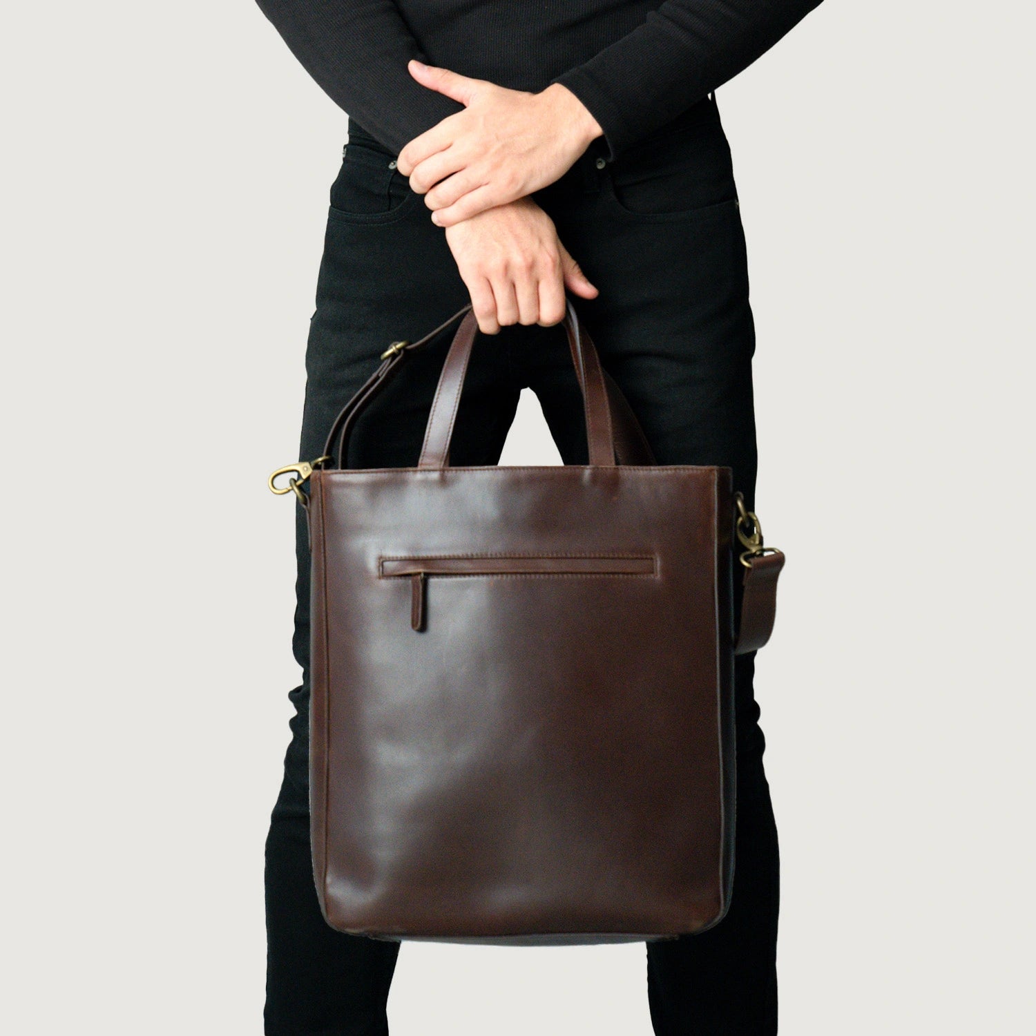The Poet Vintage Brown Leather Tote Bag For Men & Women – The