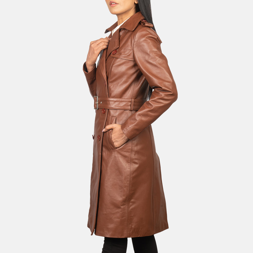 Women's Alice Brown Double Breasted Leather Coat – The Jacket Maker