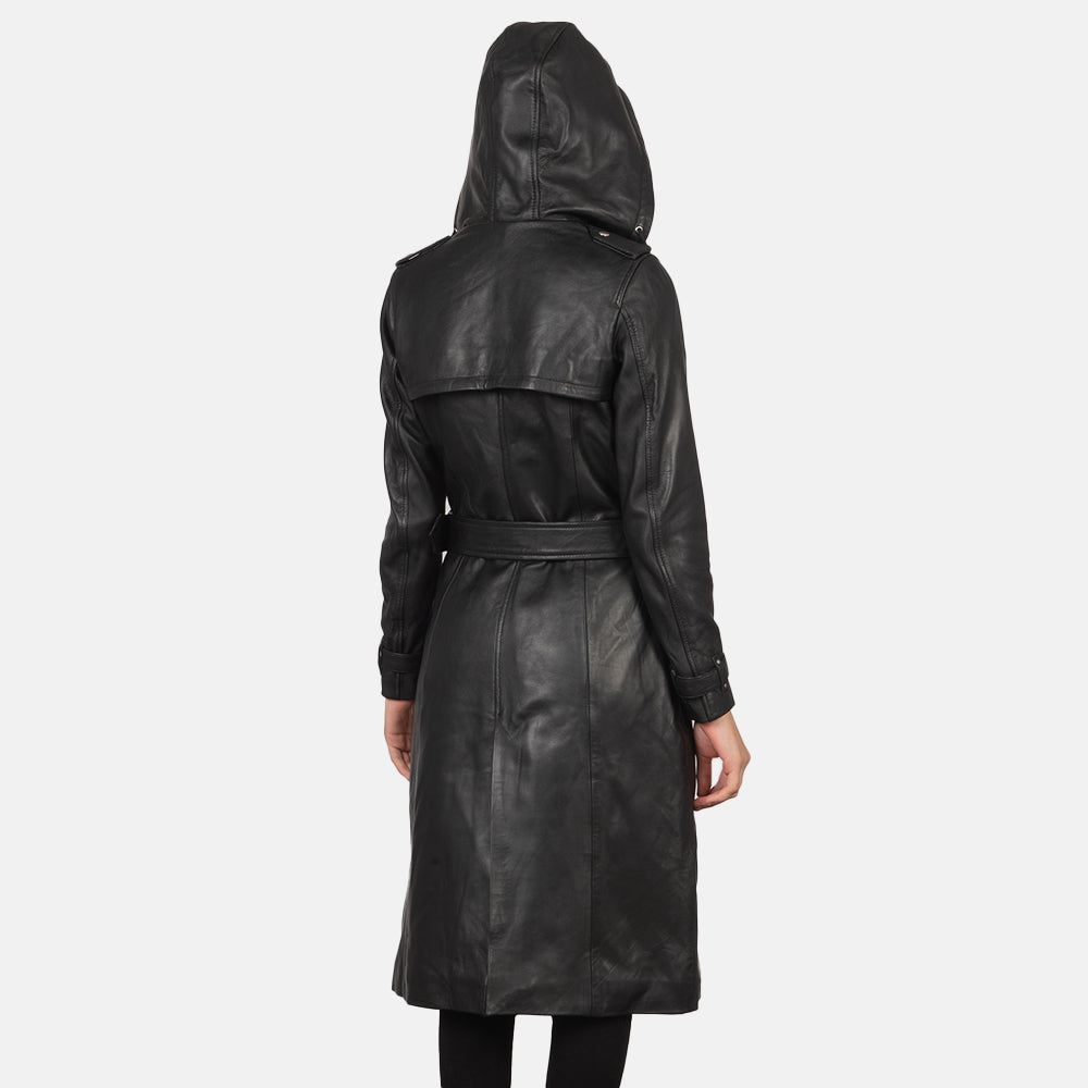 Women's Fixon Hooded Black Trench Coat – The Jacket Maker