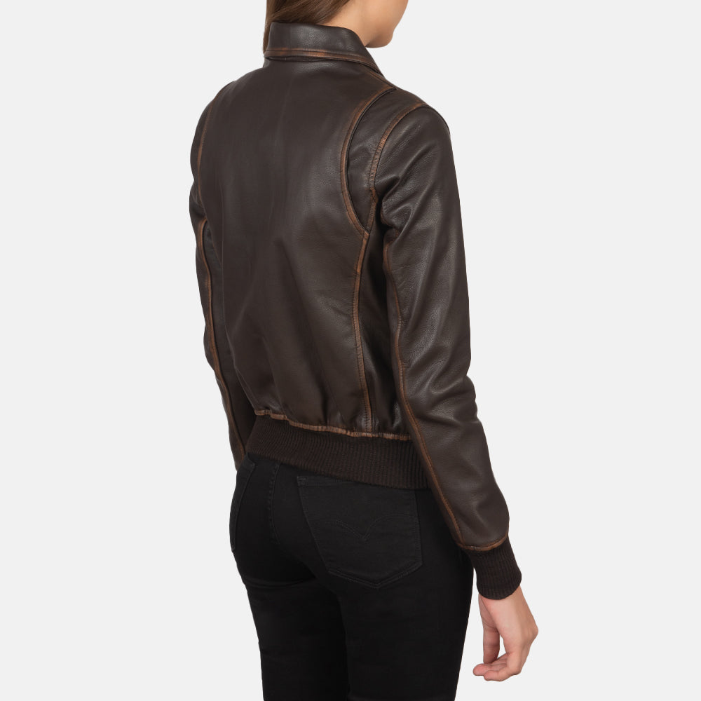 Women's Westa A-2 Brown Leather Bomber Jacket – The Jacket Maker