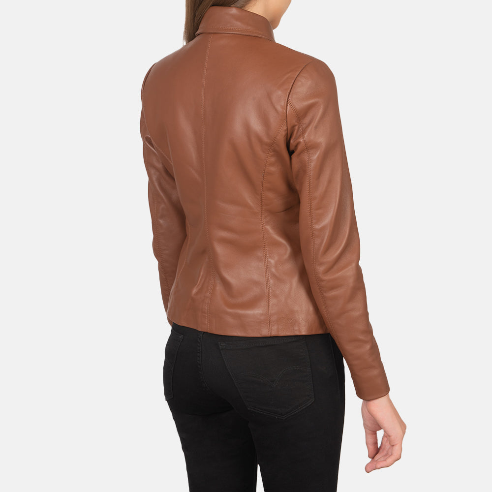 Women Colette Brown Leather Jacket – The Jacket Maker