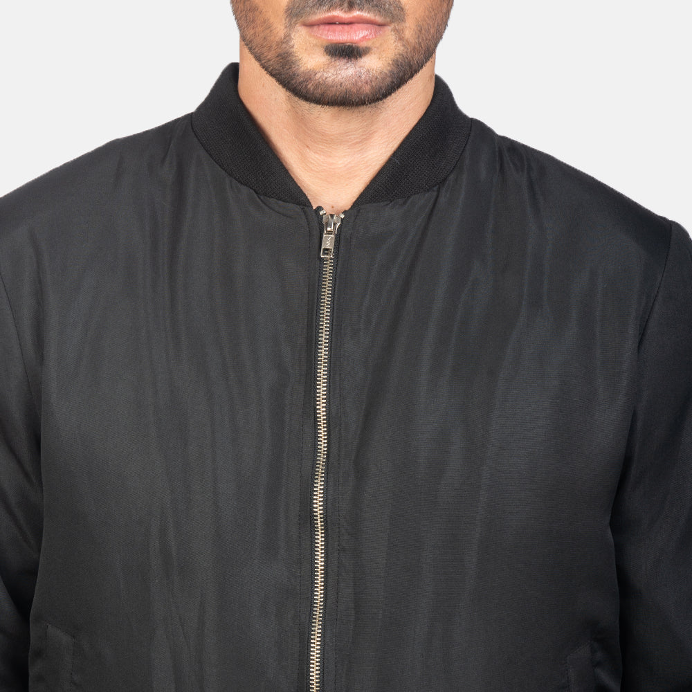 Zack Jacket Men's Zack Black Bomber Jacket – The Jacket Maker