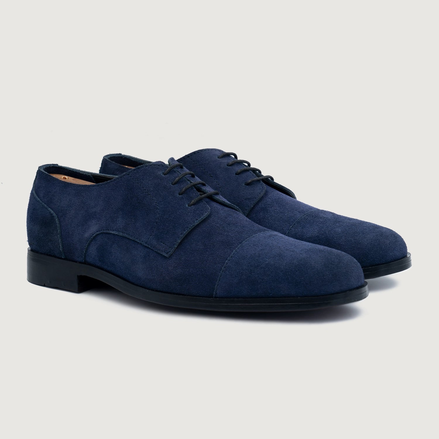 Attorney Derby Midnight Blue Suede Leather Shoes For Men The