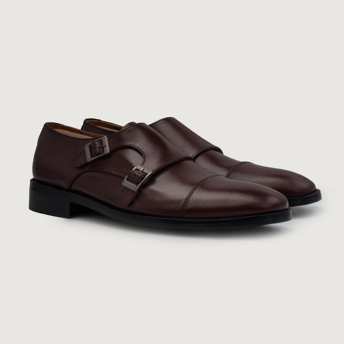 Mens Blue & Maroon Leather Double Monk Strap Dress Shoes - Size 11