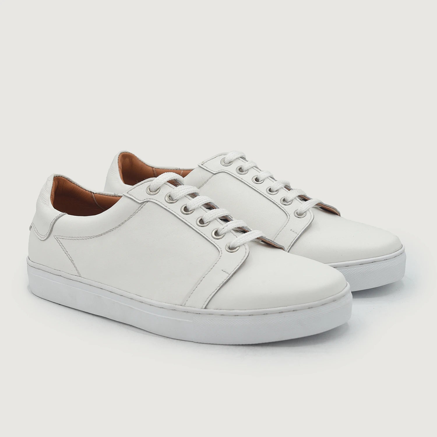 Leather upper white shoes Ayra Sneakers - White | Genuine Leather main image 2