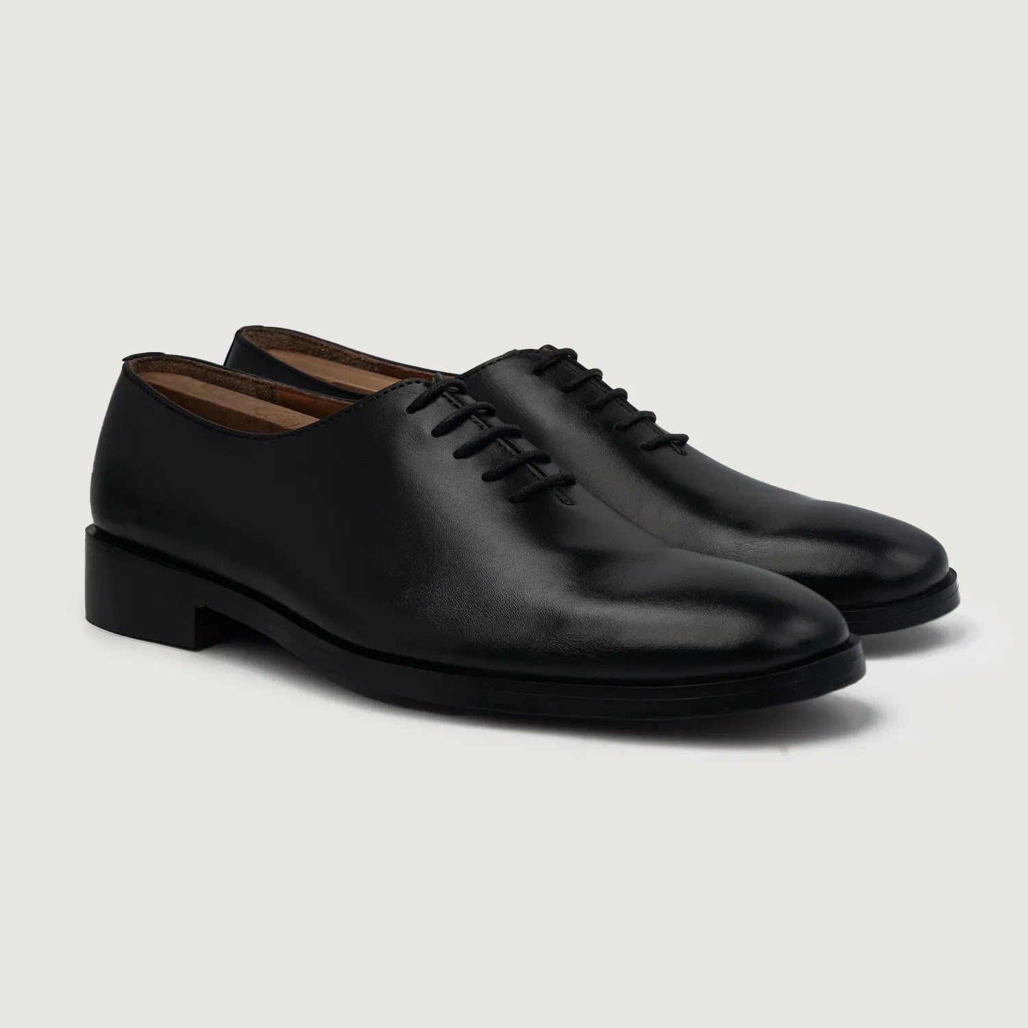 Director Wholecut Black Leather Shoes For Men