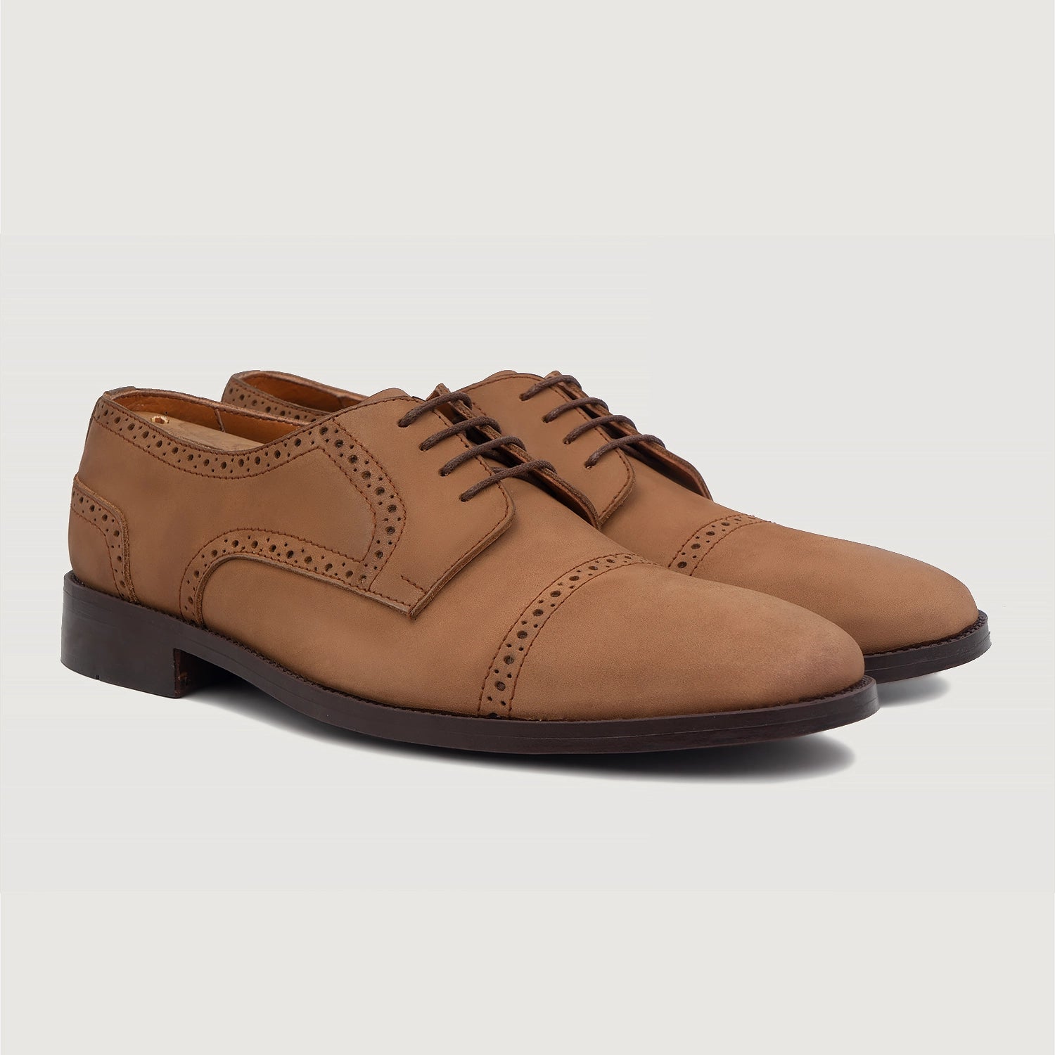Dirk Brogues Derby Brown Nubuck Leather Shoes – The Jacket Maker