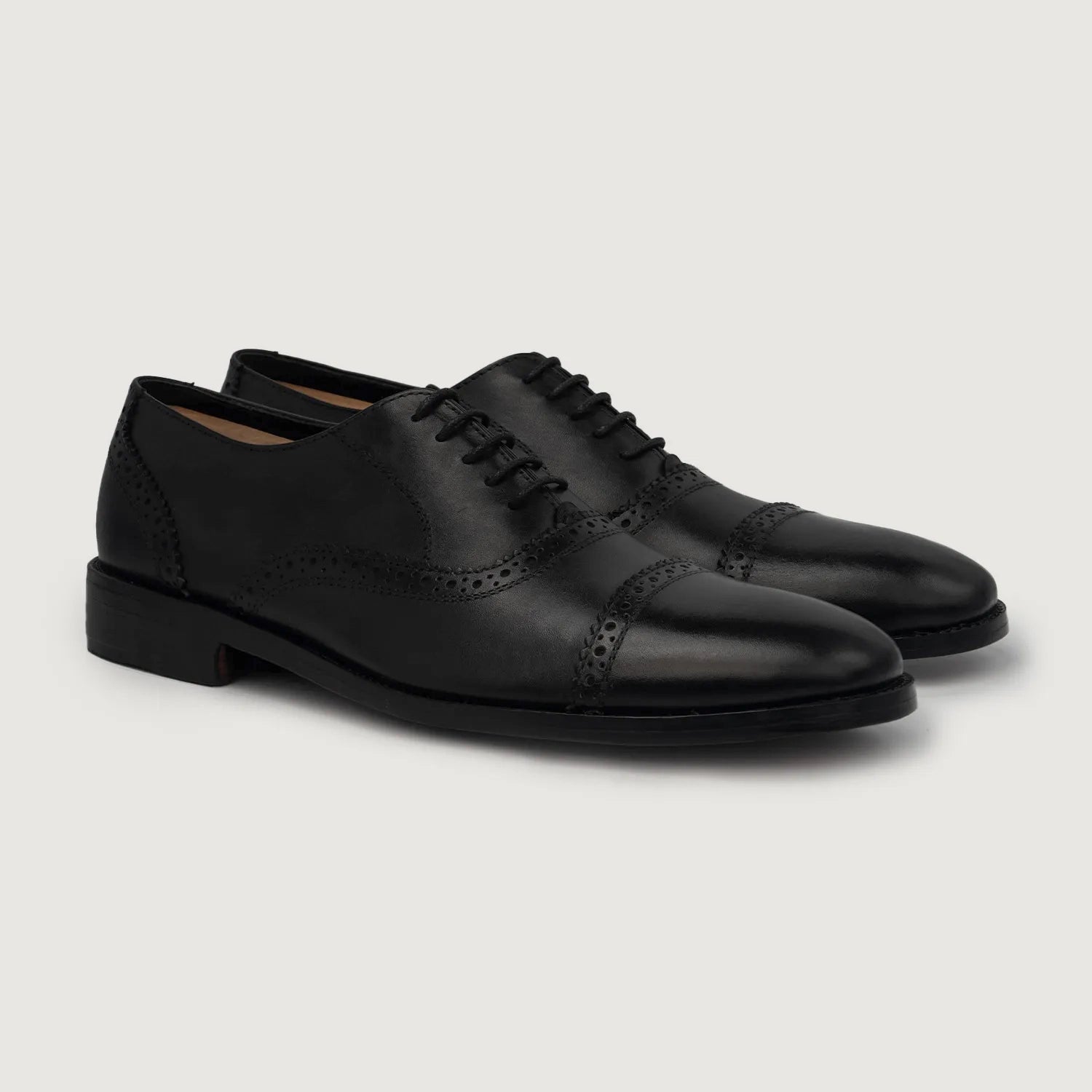 Mens Grenson Black Leather Oxford Brogue Dress Shoes‎ Size 10 F GUC Men main image 4