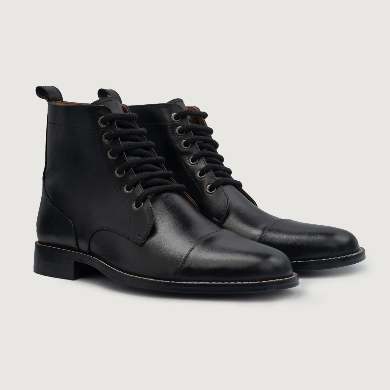Knight Derby Black Leather Boots The Jacket Maker Knight Derby Black Leather Boots The Jacket Maker