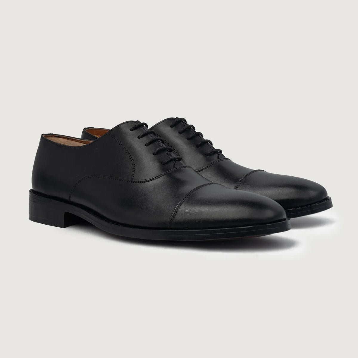 Professor Oxford Black Leather Shoes For Men - The Jacket Maker