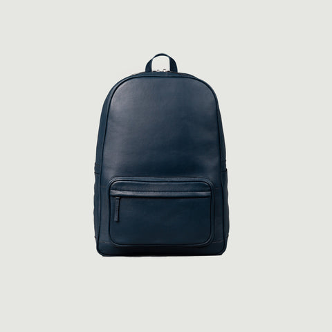 The Philos Midnight Blue Leather Backpack For Men & Women
