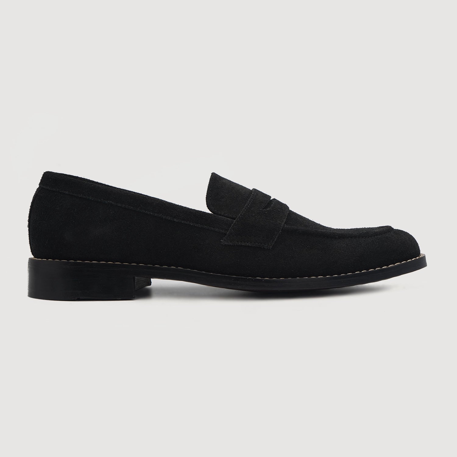 Baxton Black Suede Leather Loafers For Men - The Jacket Maker display picture 3