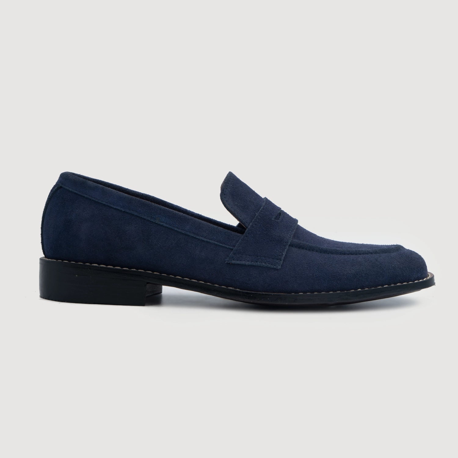 Baxton Blue Suede Leather Loafers – The Jacket Maker