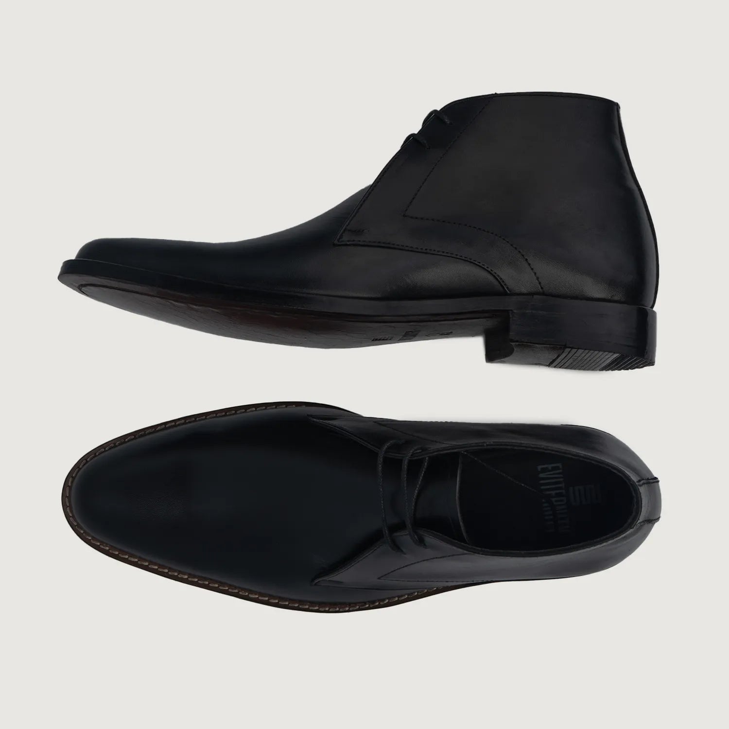 Corry Chukka Black Leather Boots For Men - The Jacket Maker display picture 2