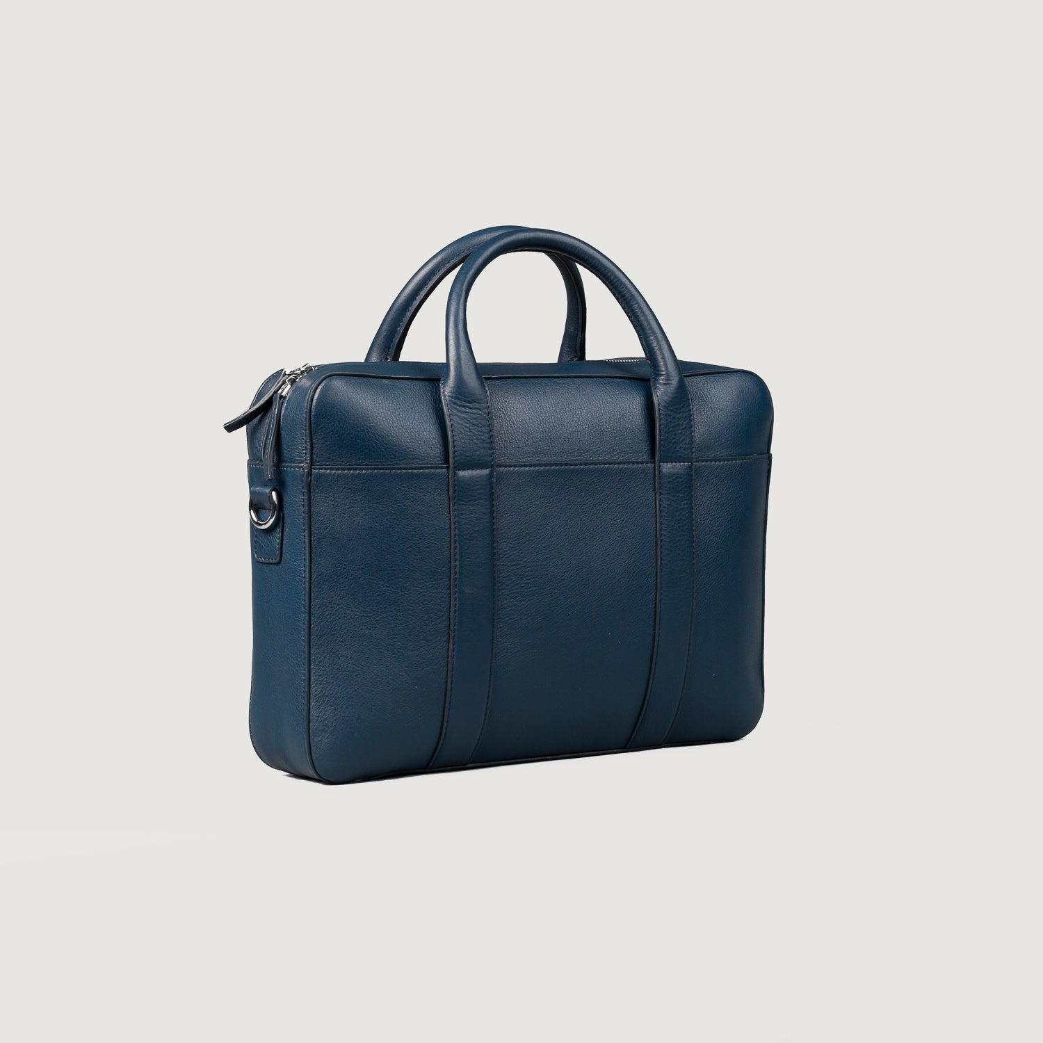 The Captain Midnight Blue Leather Briefcase For Men - The Jacket Maker