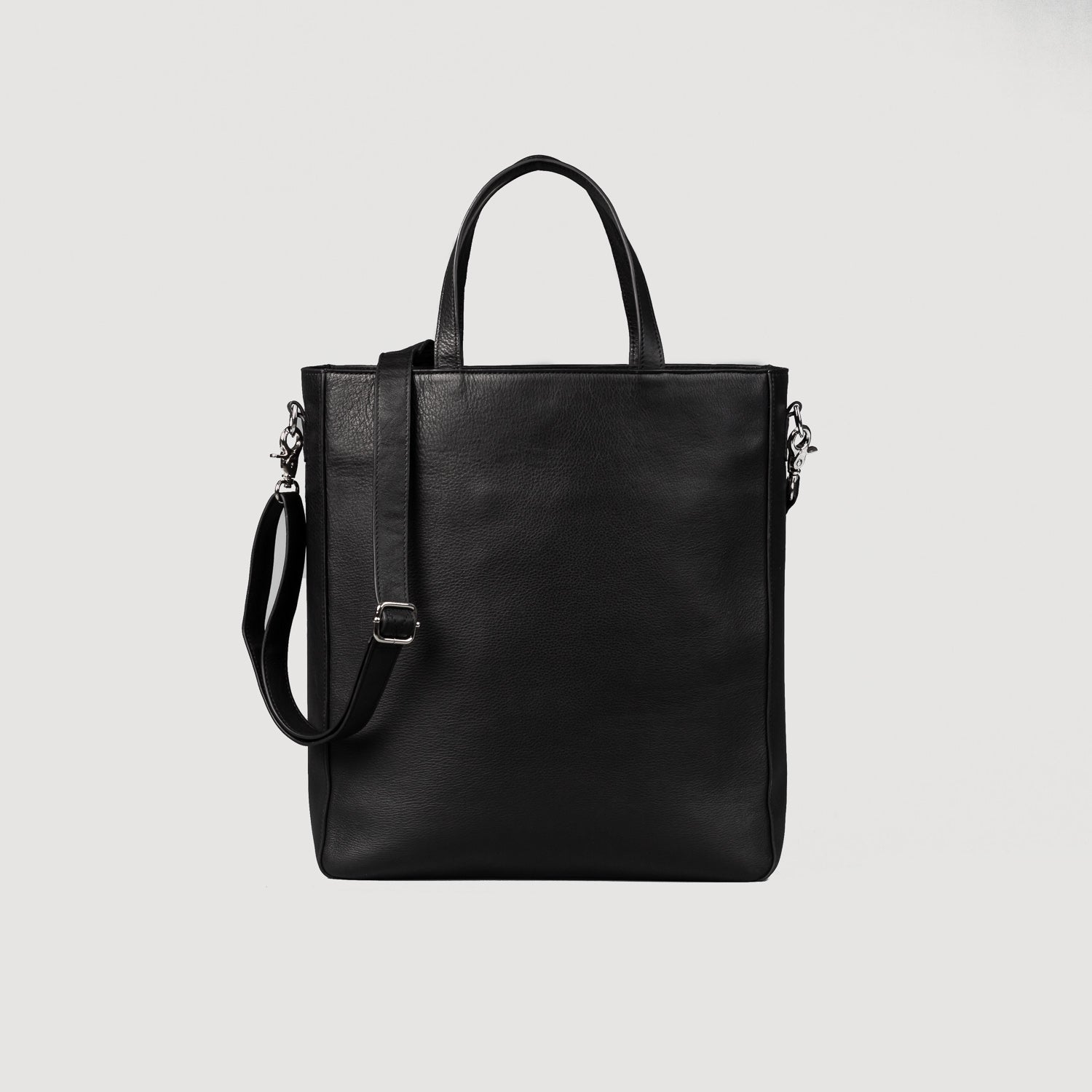 The Poet Black Leather Tote Bag For Men & Women - The Jacket Maker