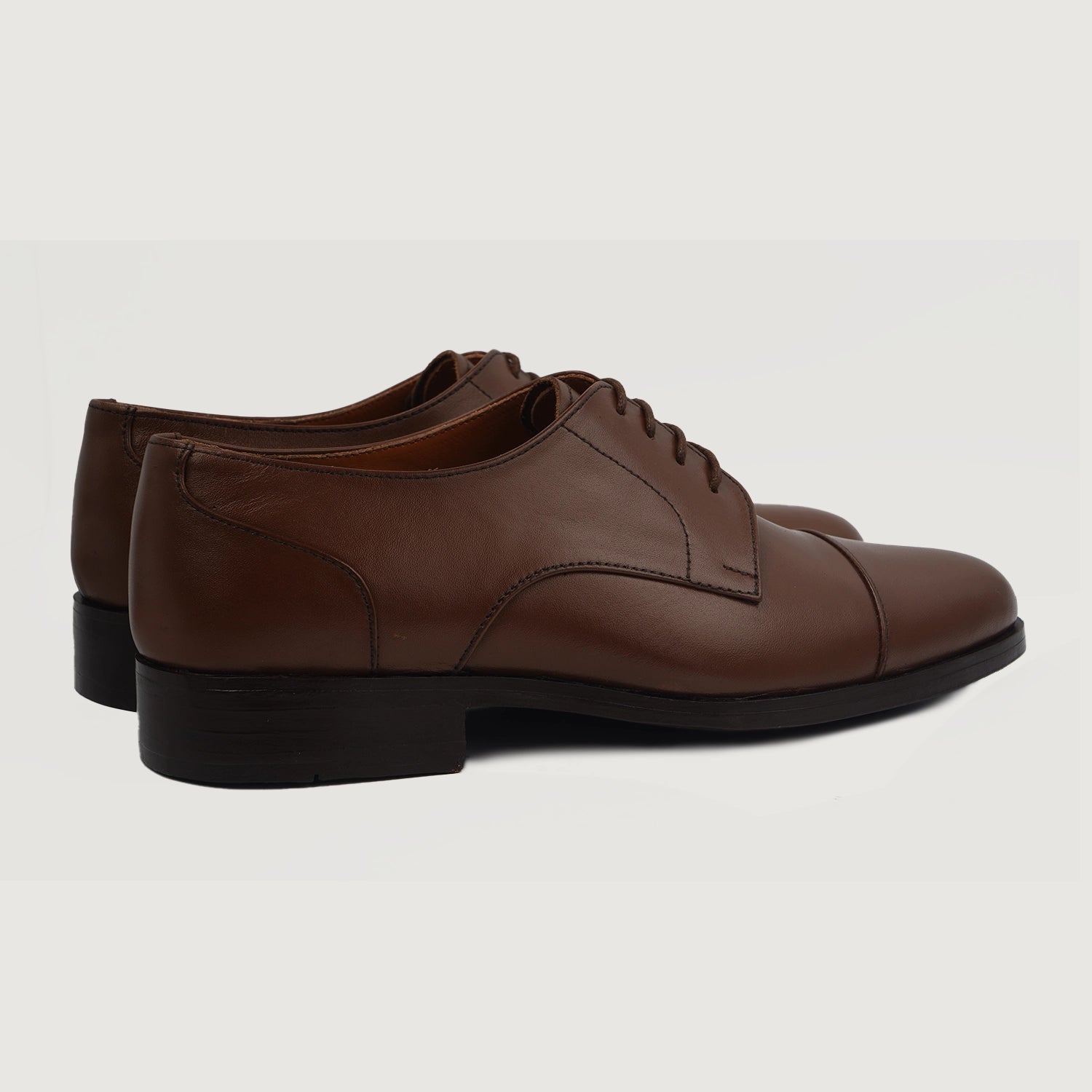 Born Rich Brown Leather Derbys 11 Burnished Brown Leather Derby Shoes – HolloMen main image 3