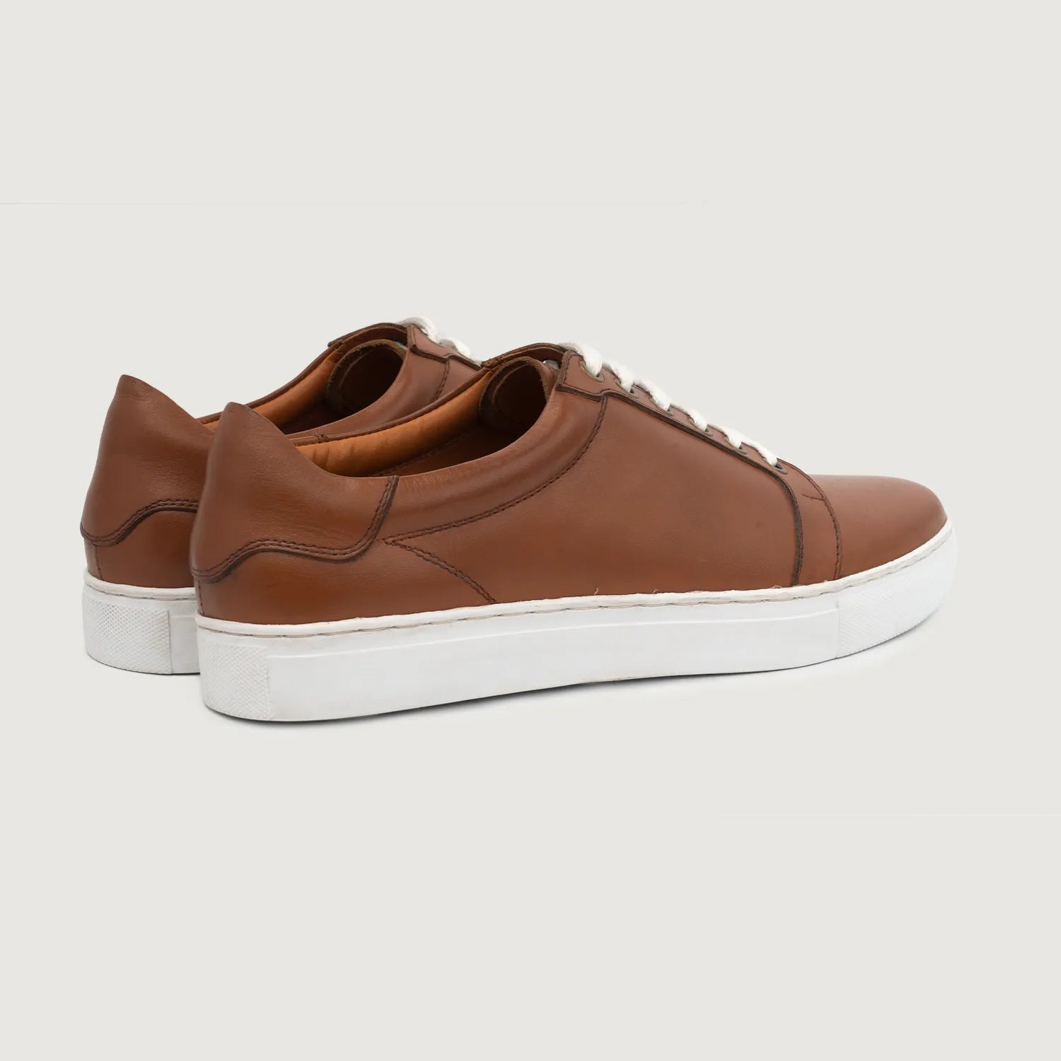 Carter Runn Tan Leather Sneakers For Men The Jacket Maker
