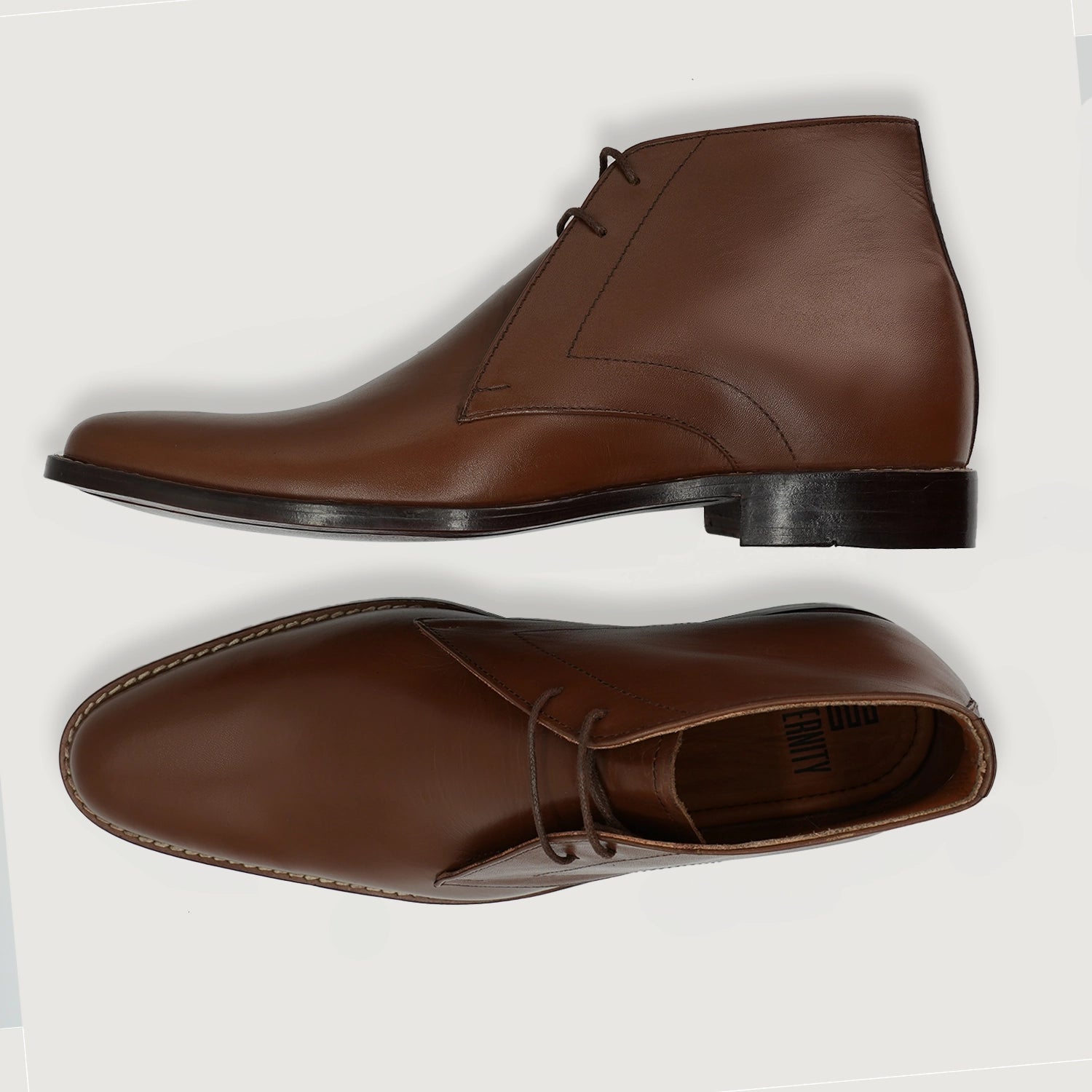 Dino Corvari Men\'s‎ brown Wingtip Leather Chukka Boots Size 10 Handmade in Italy Daroca Casual Wingtip Boot – Italian Shoes Company main image 4
