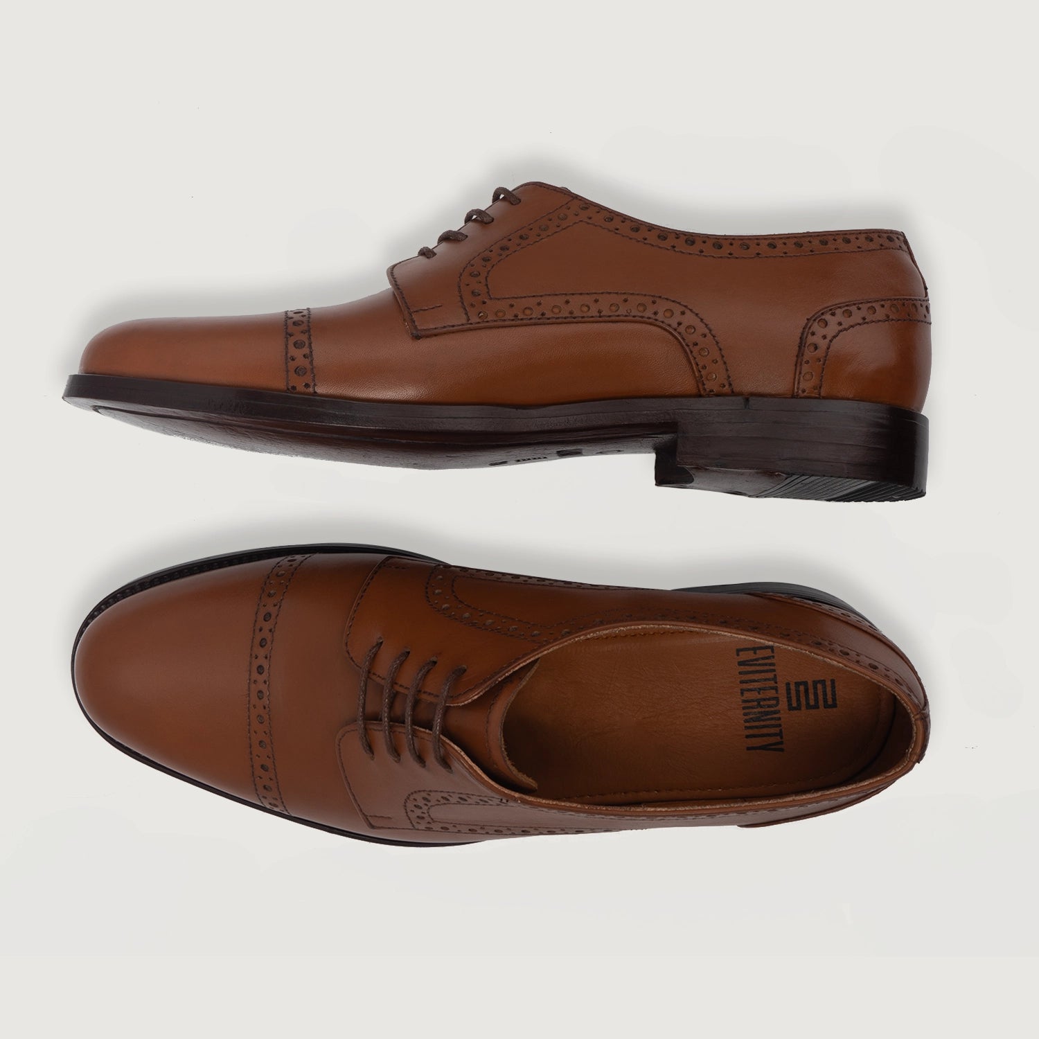 その他 TEN BDP PIQUE BROWN L Dirk Brogues Derby Tan Leather Shoes For Men - The Jacket Maker
