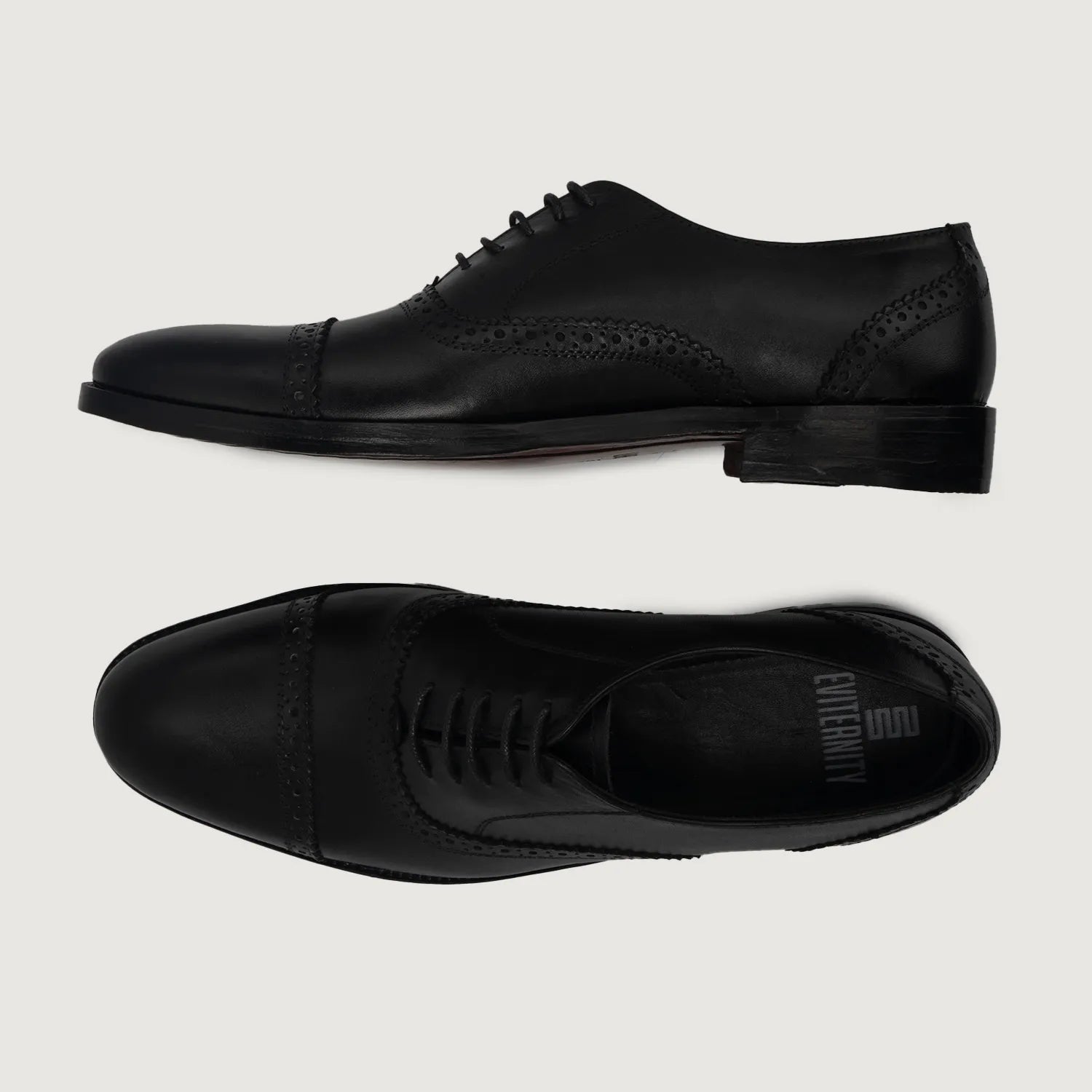 Mens Grenson Black Leather Oxford Brogue Dress Shoes‎ Size 10 F GUC Men main image 2