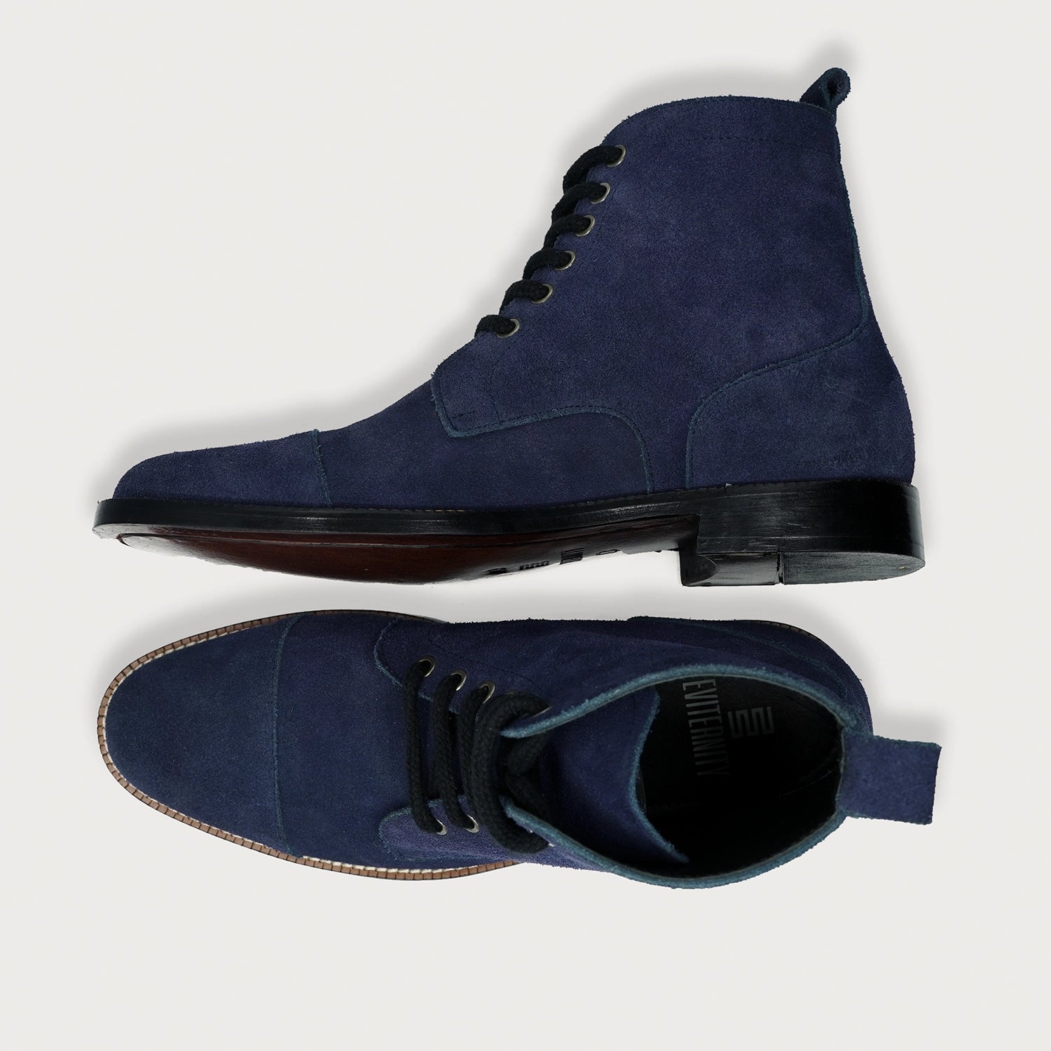 Knight Derby Midnight Blue Suede Leather Boots For Men - The