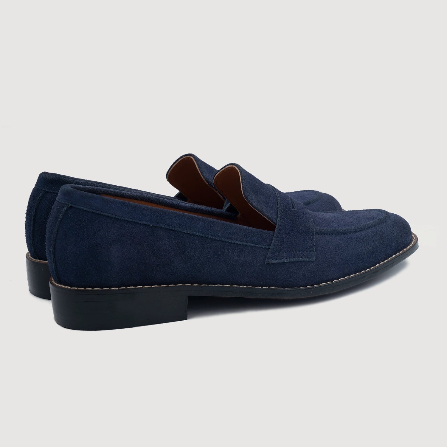 Baxton Blue Suede Leather Loafers For Men The Jacket Maker