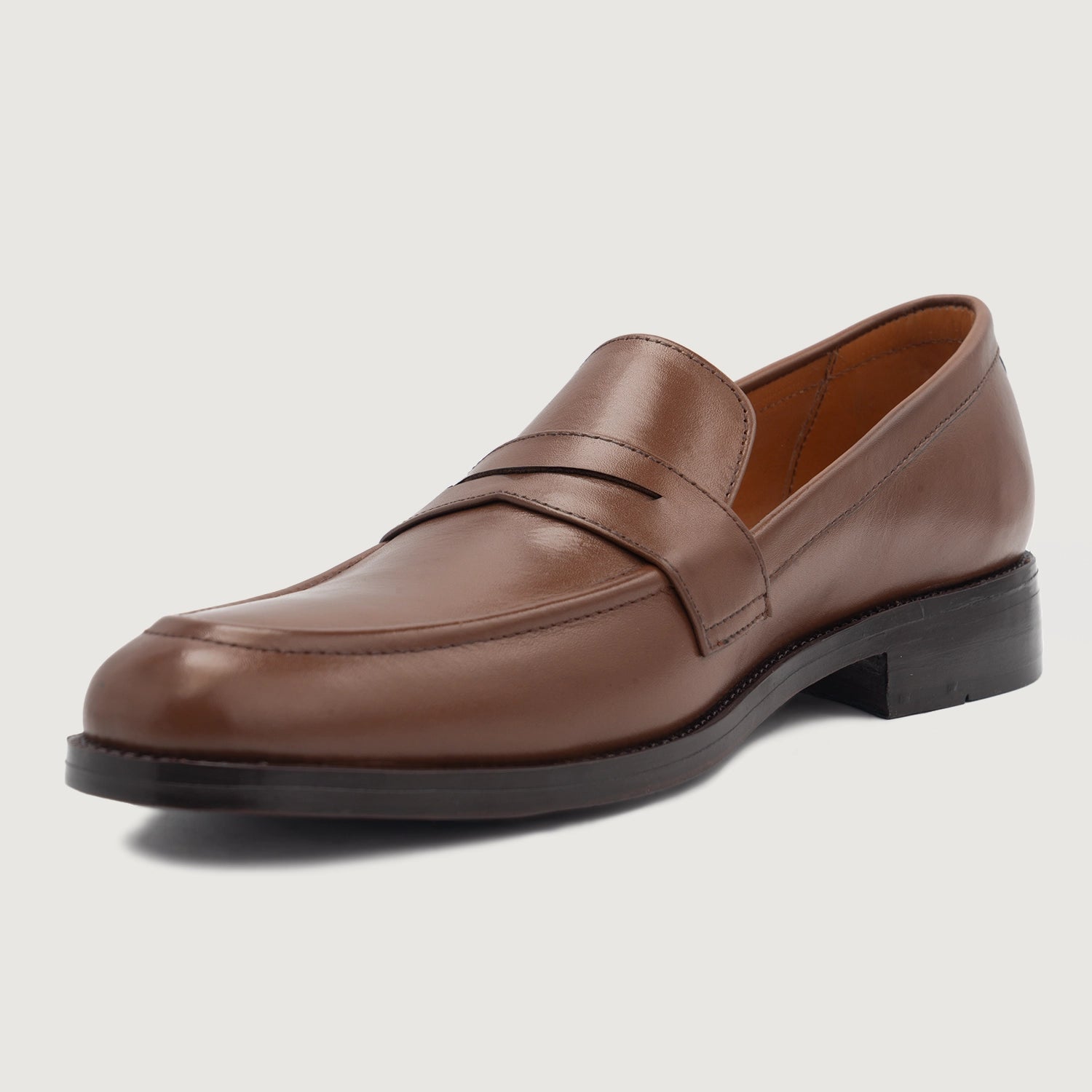 Baxton Brown Leather Loafers For Men - The Jacket Maker